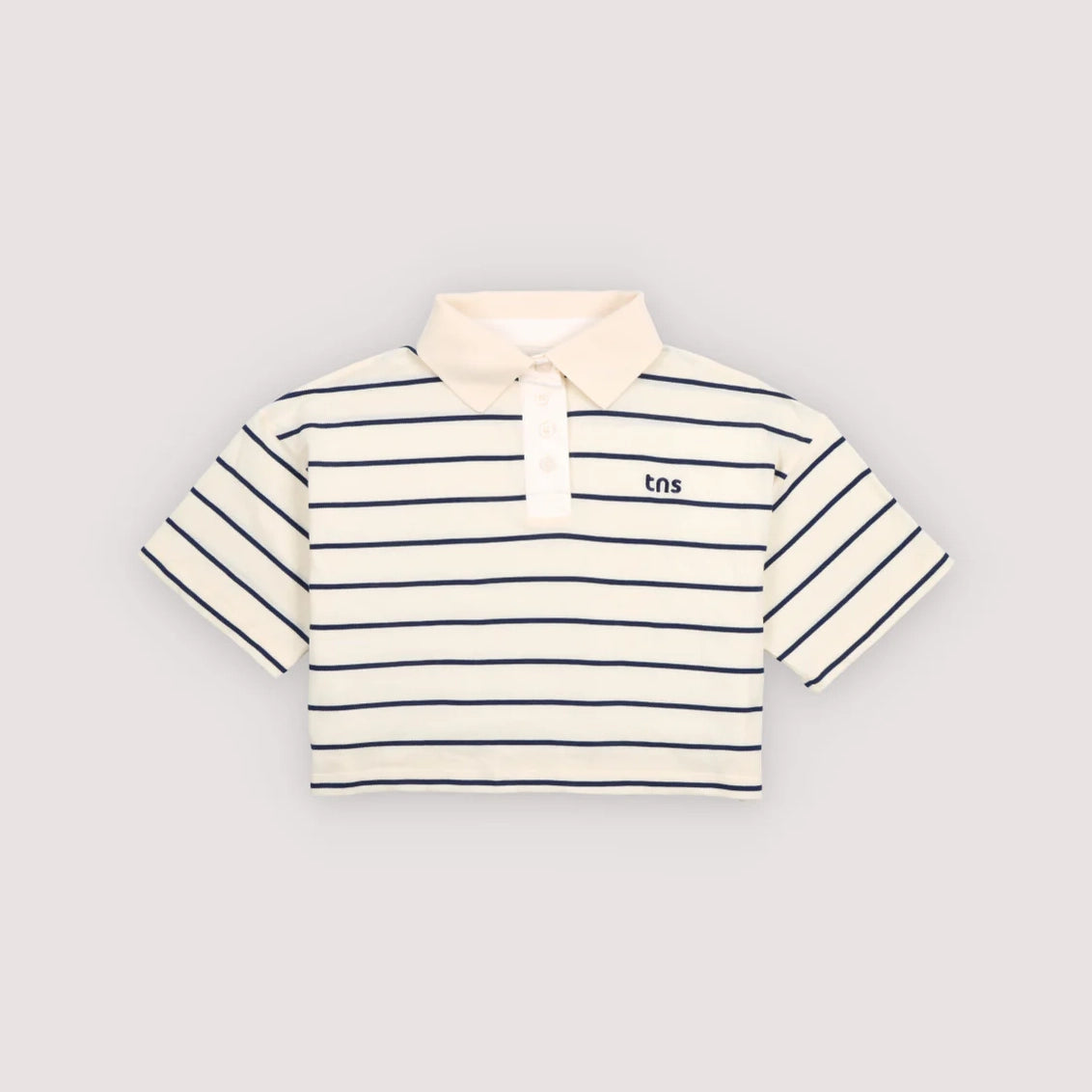 The New Society-Girls Acacia Teen Polo Ecru Stripes