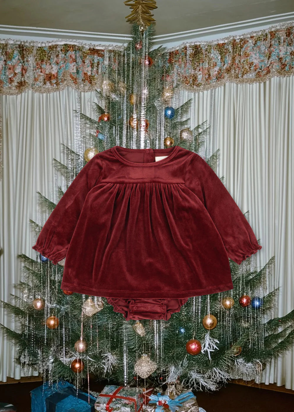 JINGLE ROMPER DRESS GRS - RED DAHLIA