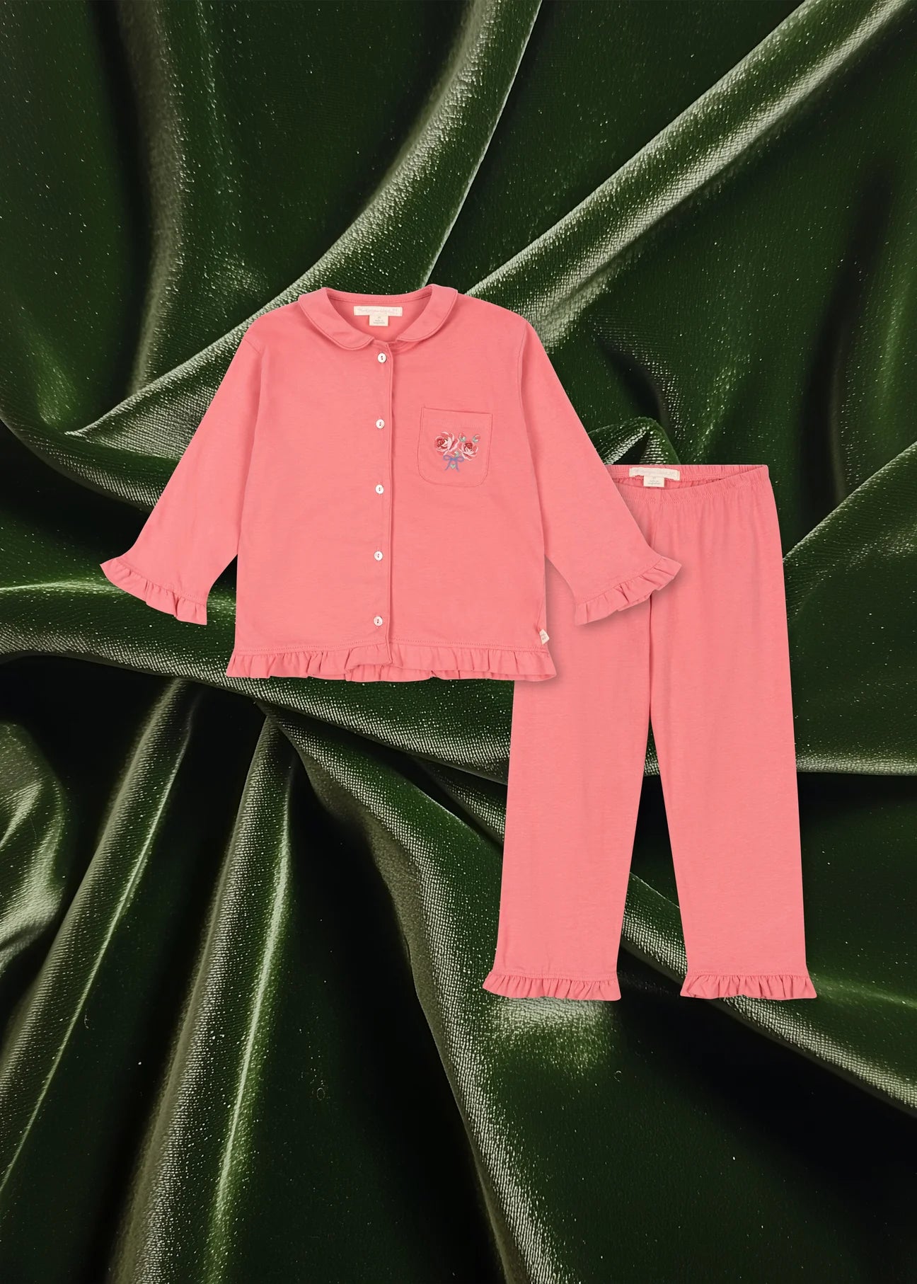 PIO FRILL SET GOTS STRAWBERRY PINK