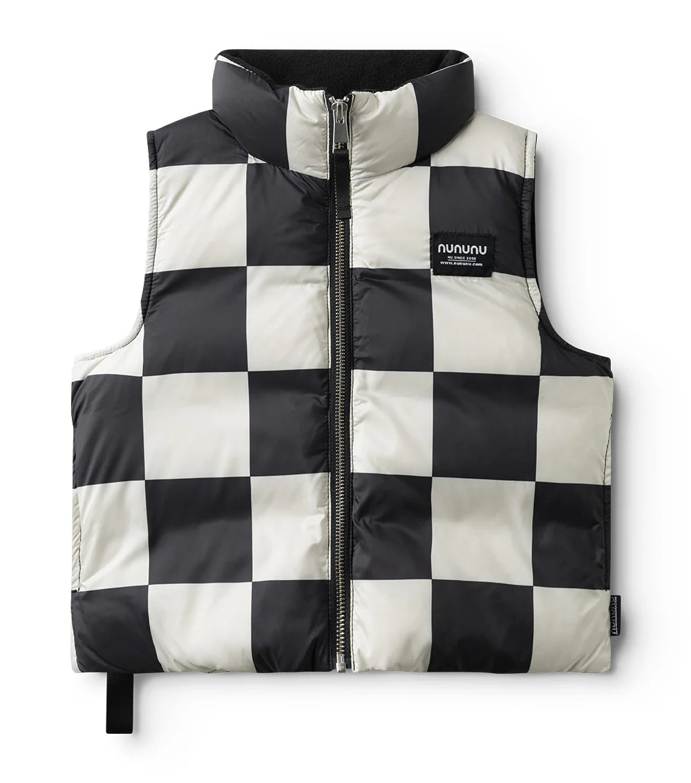 CHECKMATE DOWN VEST SMOKEY NATURAL