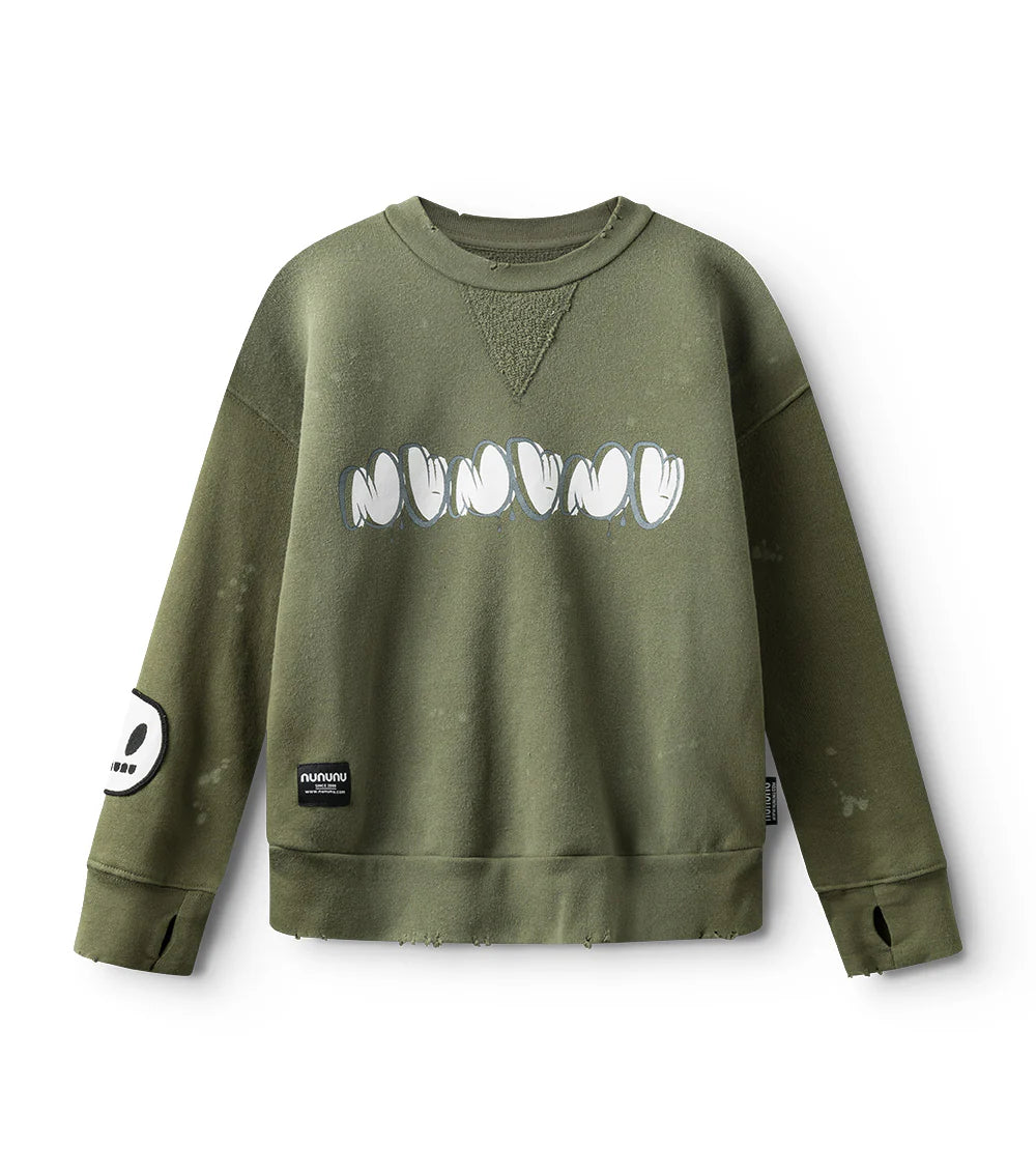 Olive Vintage Smile Sweatshirt