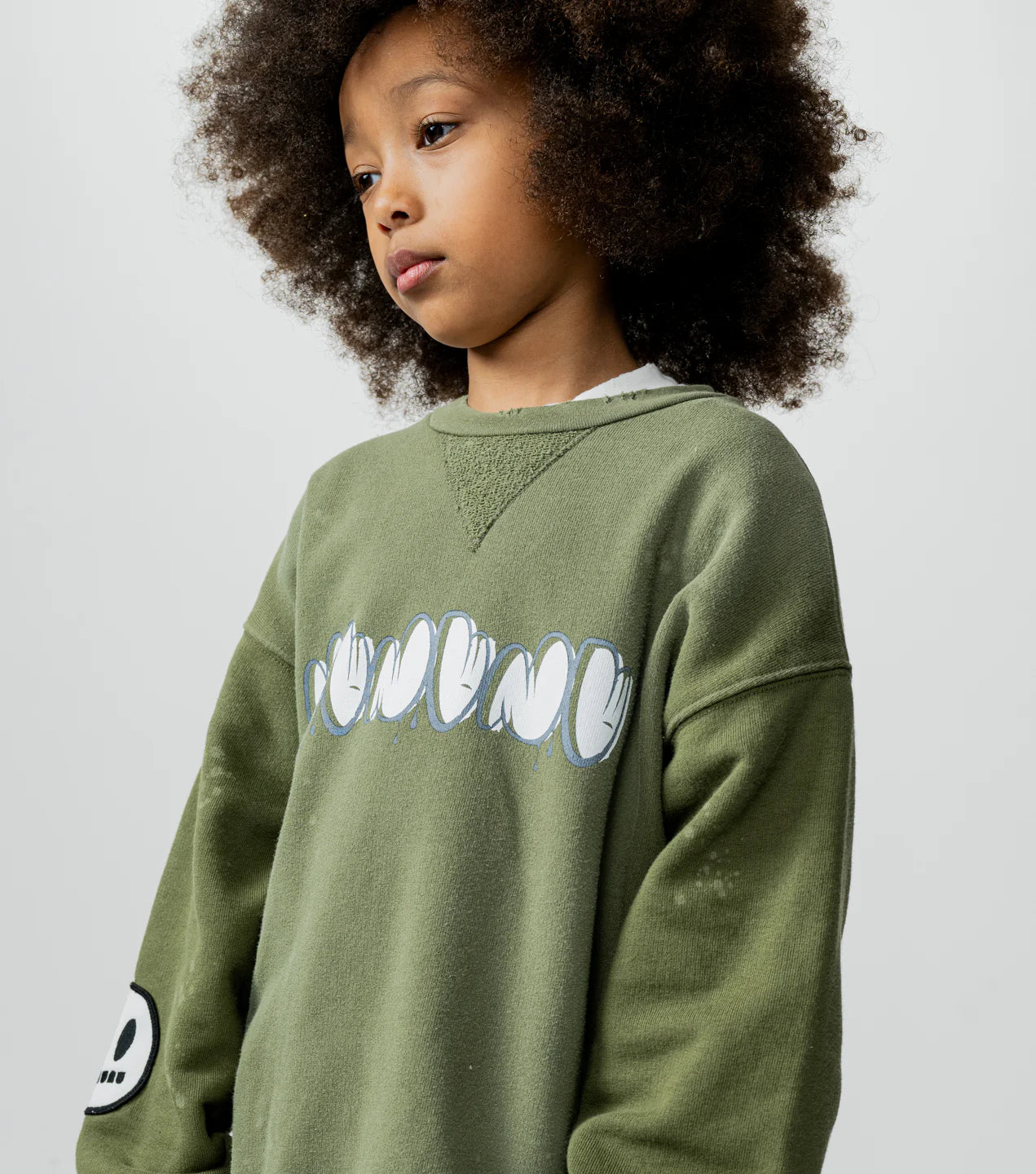 Olive Vintage Smile Sweatshirt