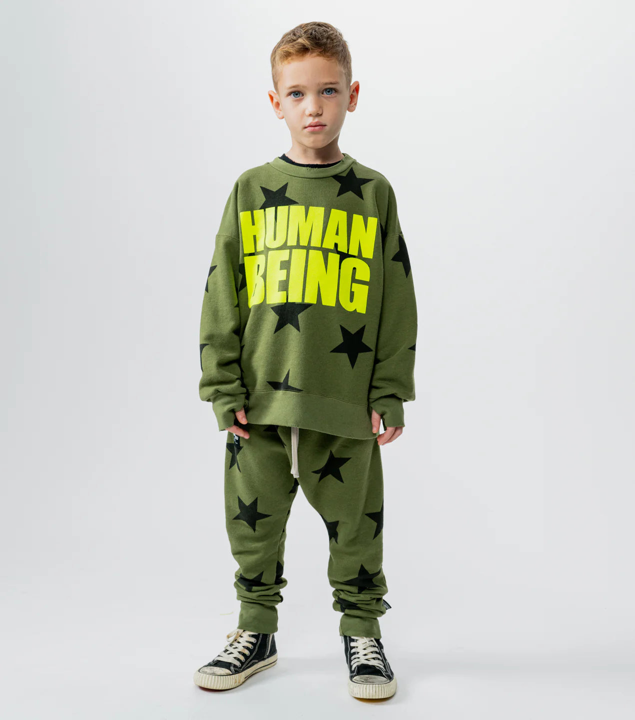 STAR BAGGY PANTS OLIVE