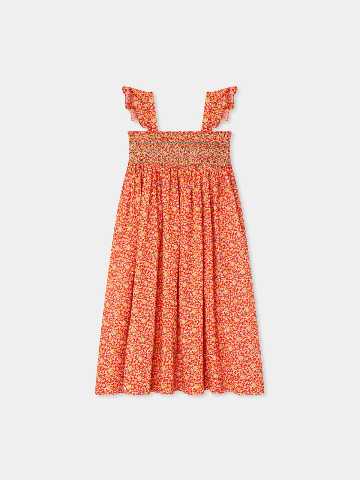 Frances embroidered cotton dress in Liberty fabric