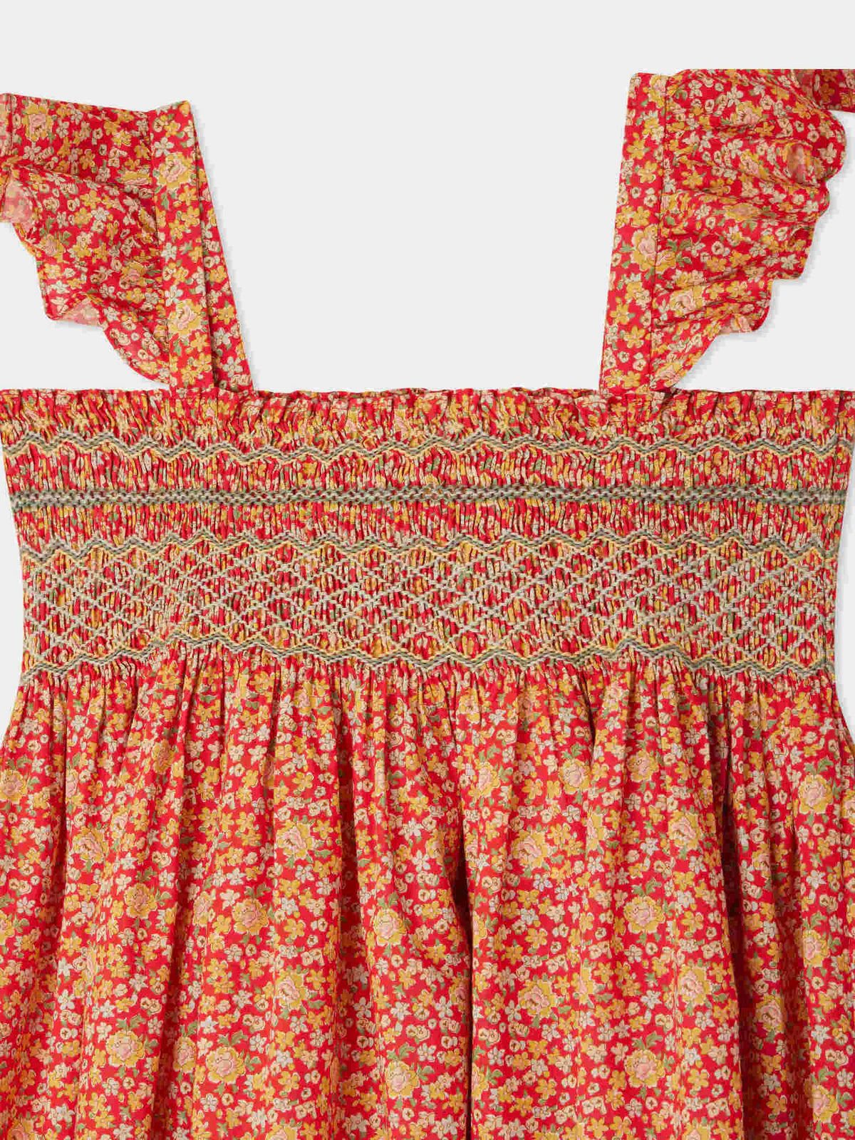 Bonpoint-Frances embroidered cotton dress in Liberty fabric