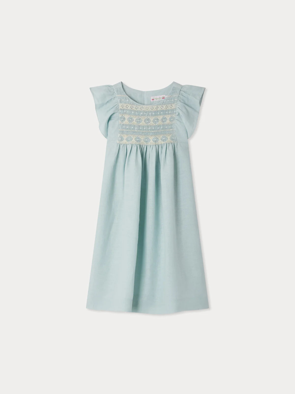 Bonpoint-Emeraude smocked and embroidered linen dress