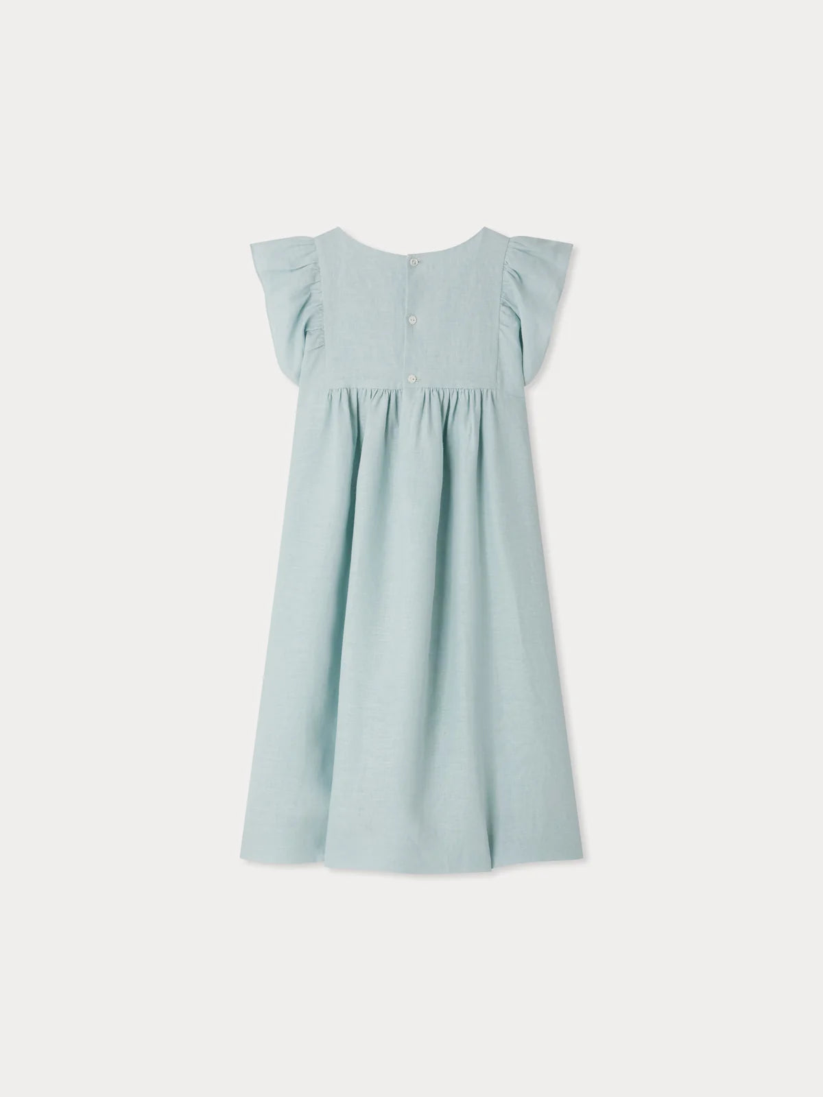 Bonpoint-Emeraude smocked and embroidered linen dress