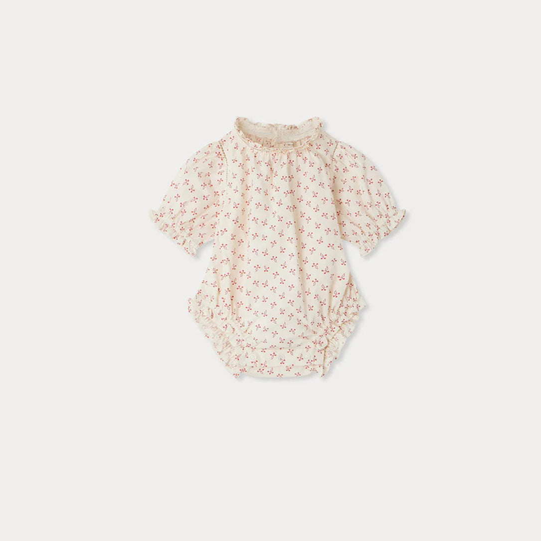 Bonpoint-Evie cherry print poplin cotton romper