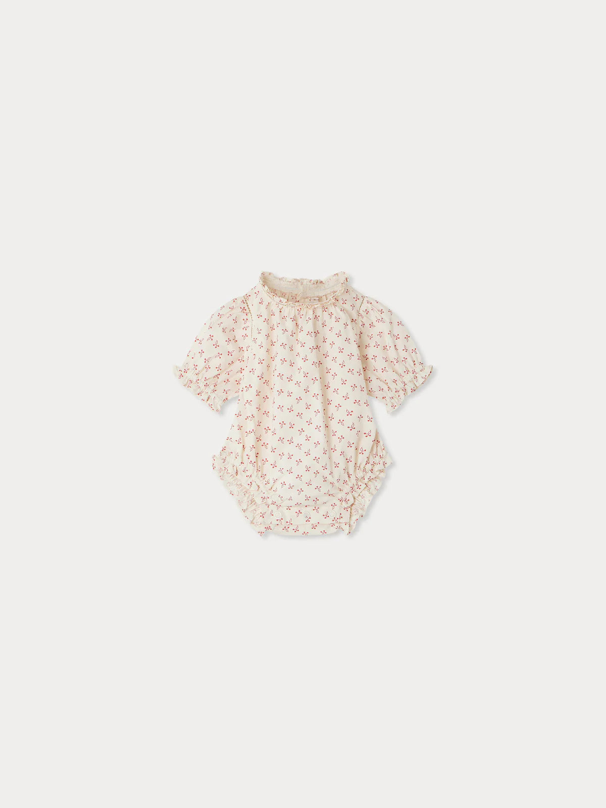 Evie cherry print poplin cotton romper