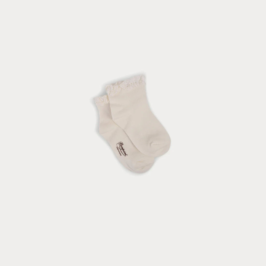 Bonpoint-Girls Lace Socks milk white