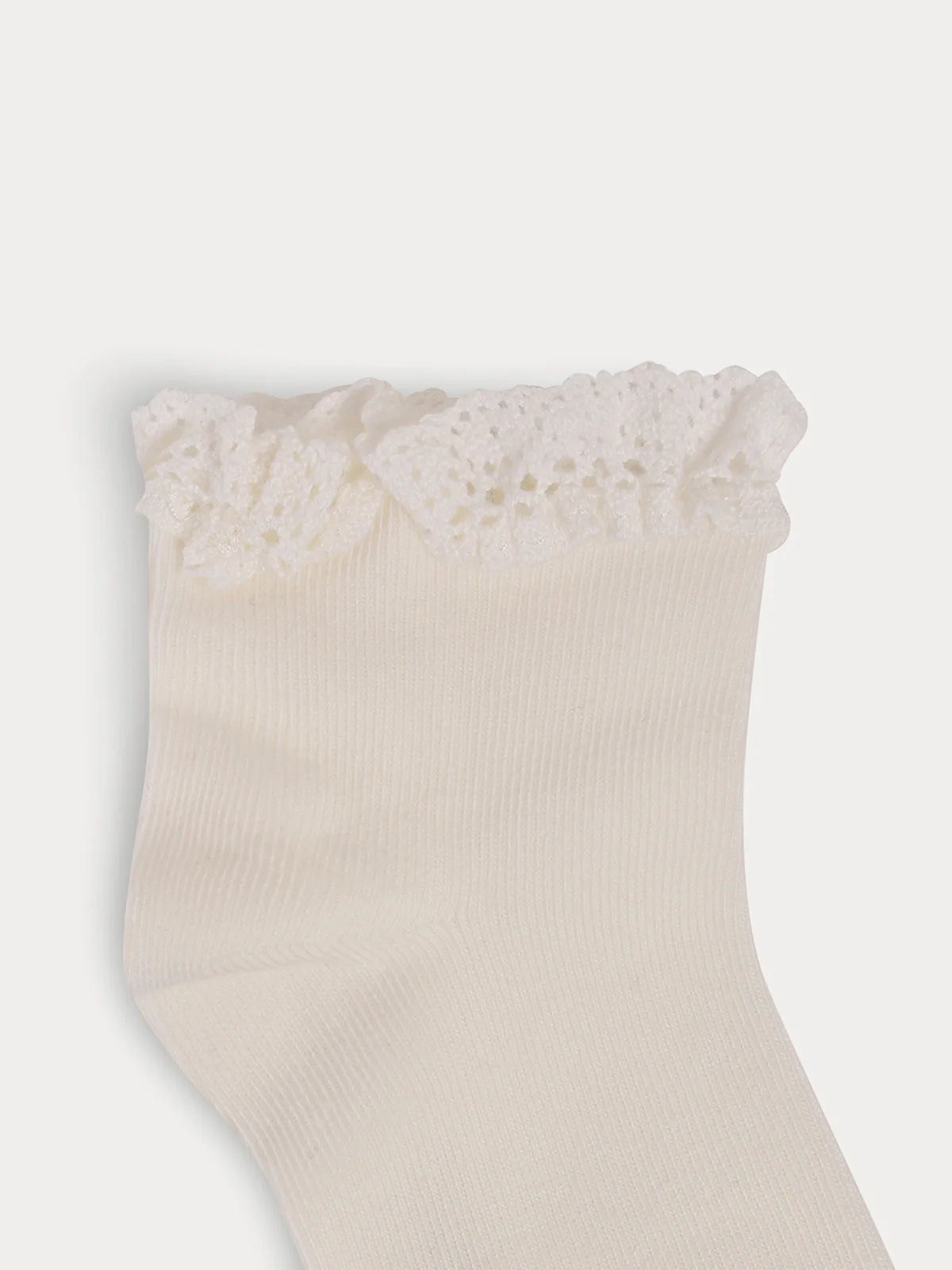 Bonpoint-Girls Lace Socks milk white