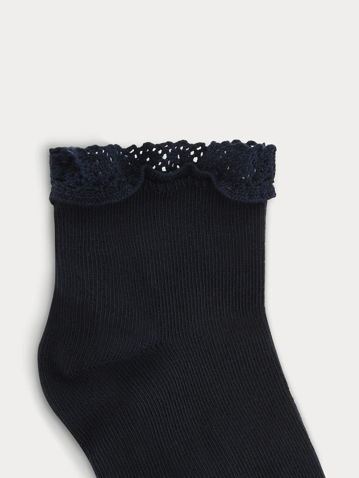 Bonpoint-Girls Lace Socks navy