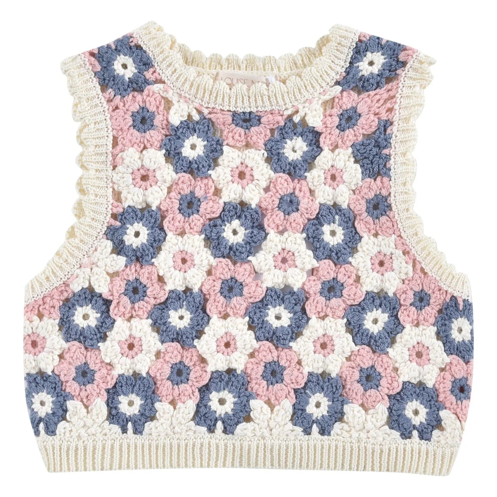 Girls Pink Knitted Cotton Vest