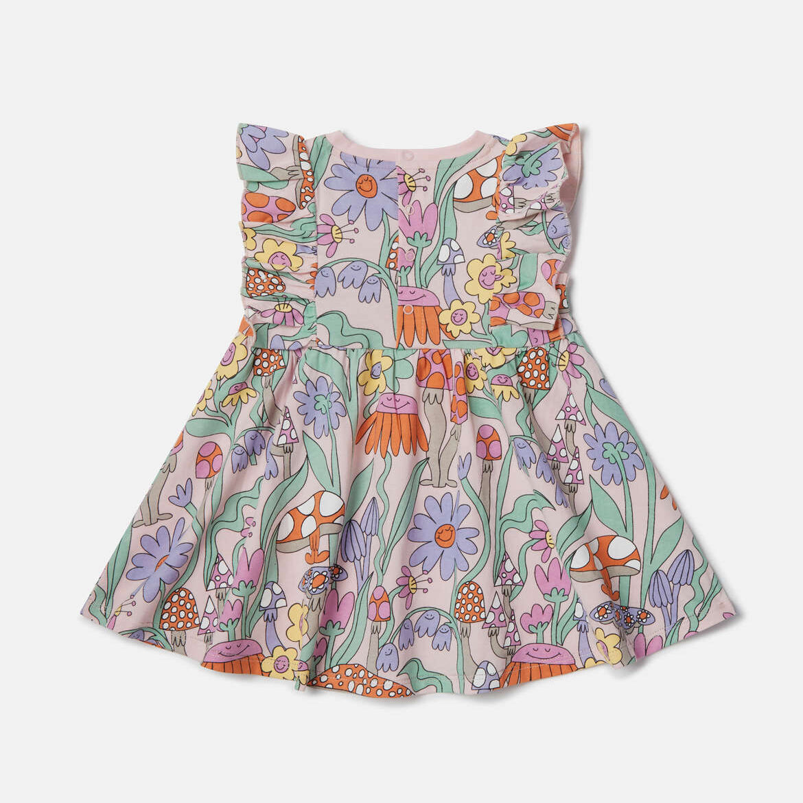 Stella Mccartney Kids-Woodland Print Pleated Cap-Sleeve Dress