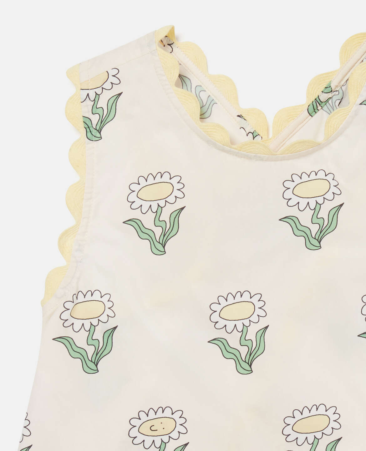 Stella Mccartney Kids-GIRL SLEEVELESS DAISIES TOP WITH RIC RAC DETAILS