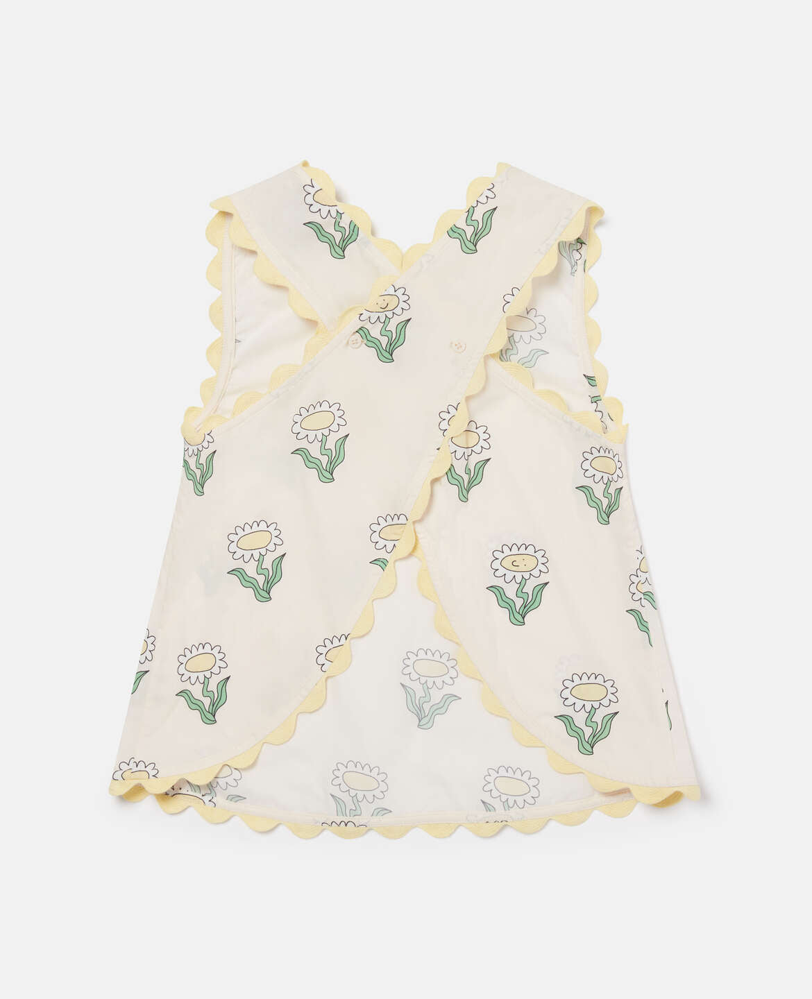 Stella Mccartney Kids-GIRL SLEEVELESS DAISIES TOP WITH RIC RAC DETAILS