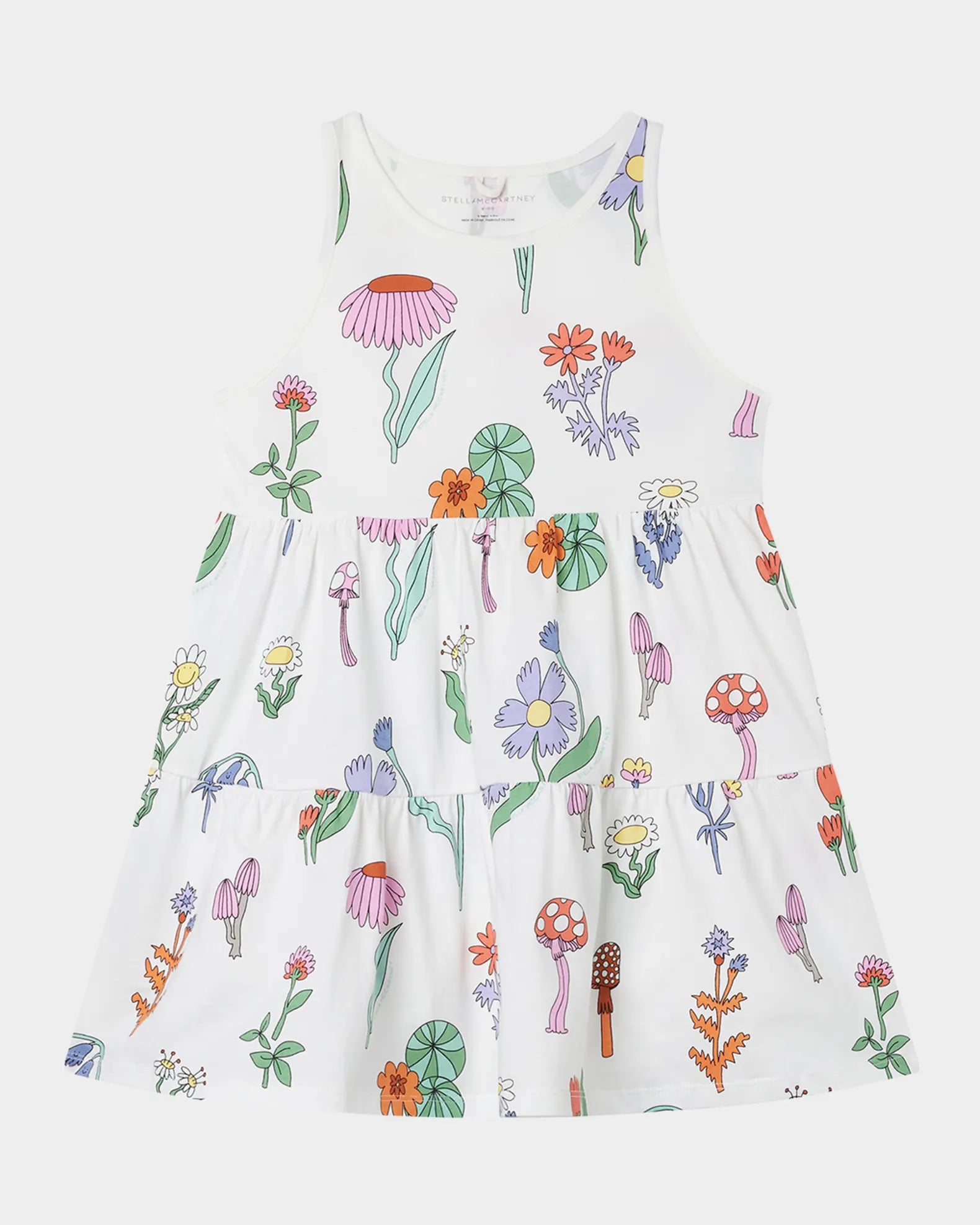 GIRL SLEEVELESS FAIRY FLORAL PRINT DRESS