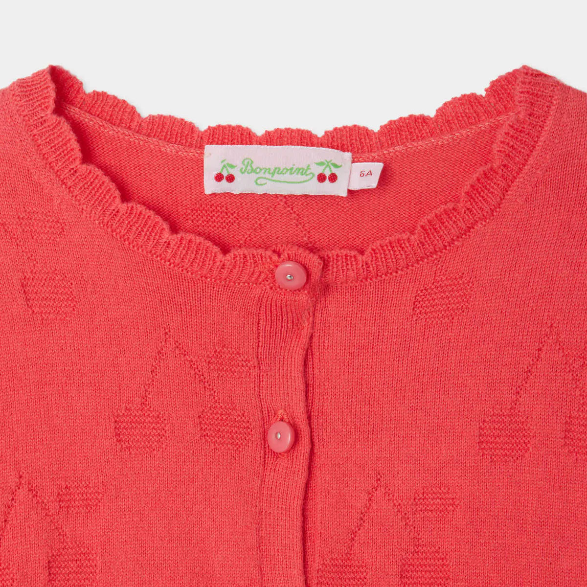 Bonpoint-Thindra cardigan with cherry patterns