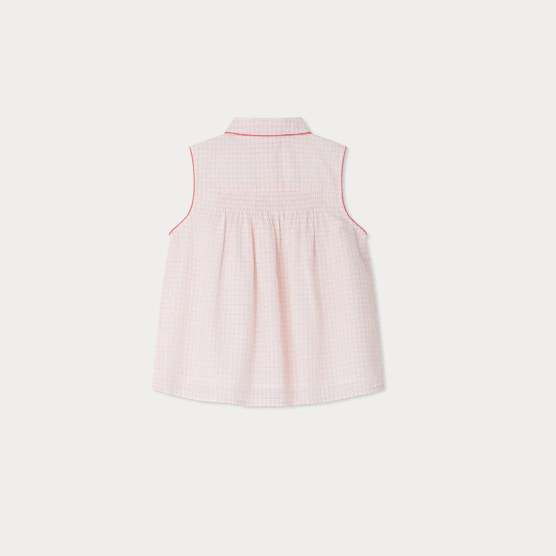 Bonpoint-Fedra blouse smocked and embroidered checks