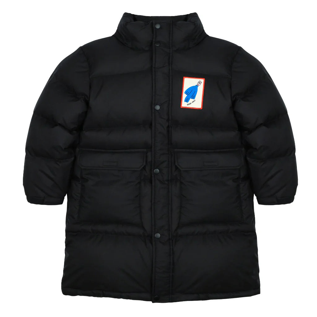 Brid long Down Jacket-Black