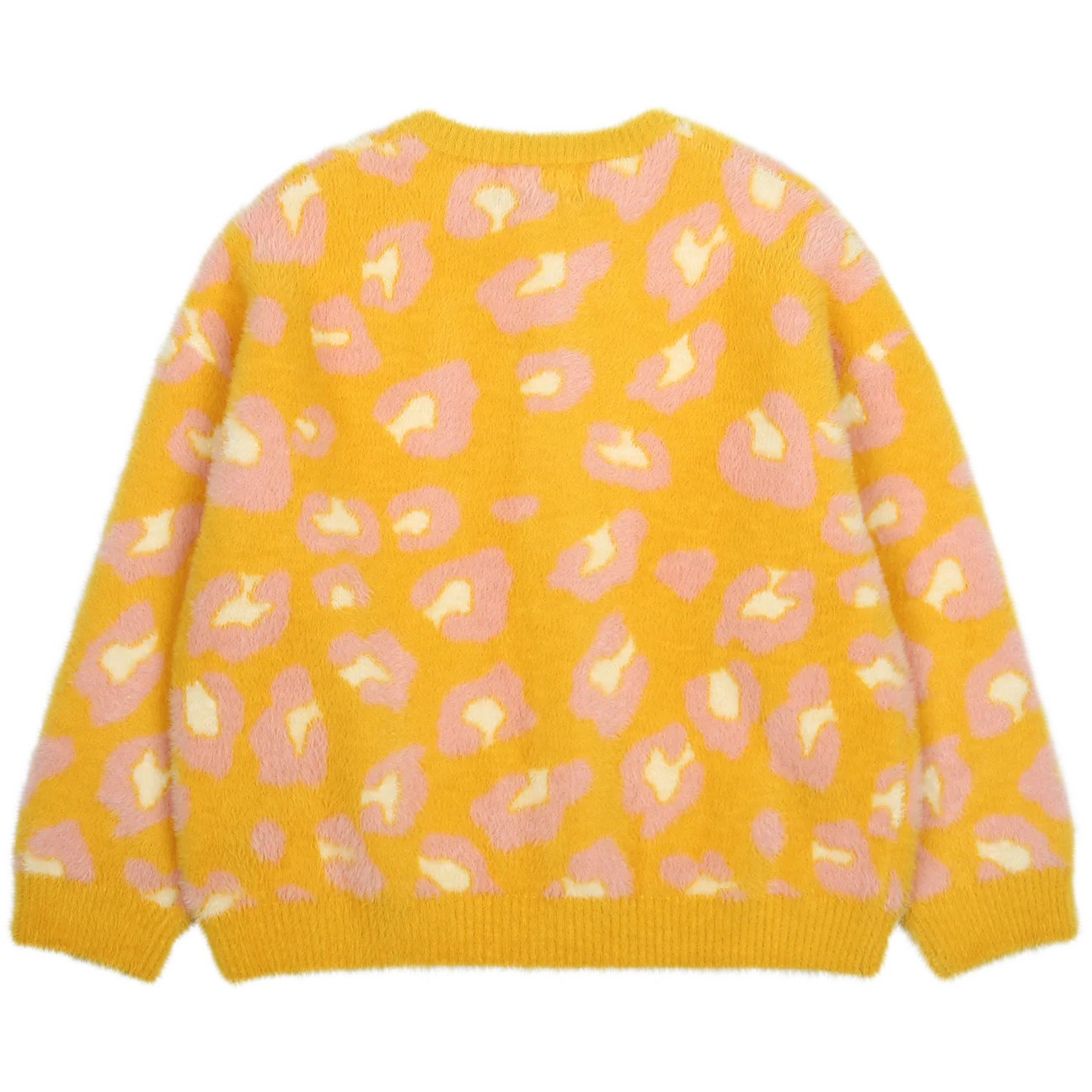 Leopard Pattern Cardigan-Yellow