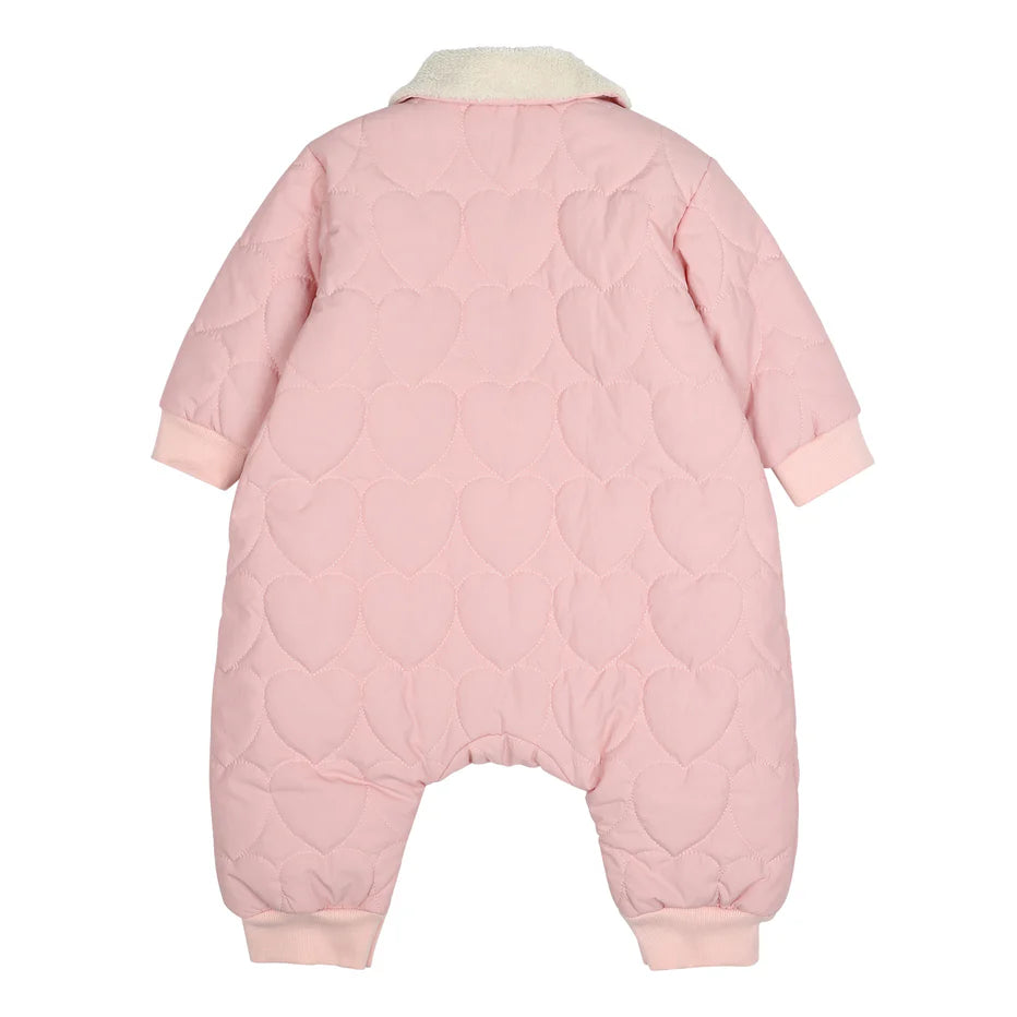 Love Quilted Baby Jumpsuit-Pink