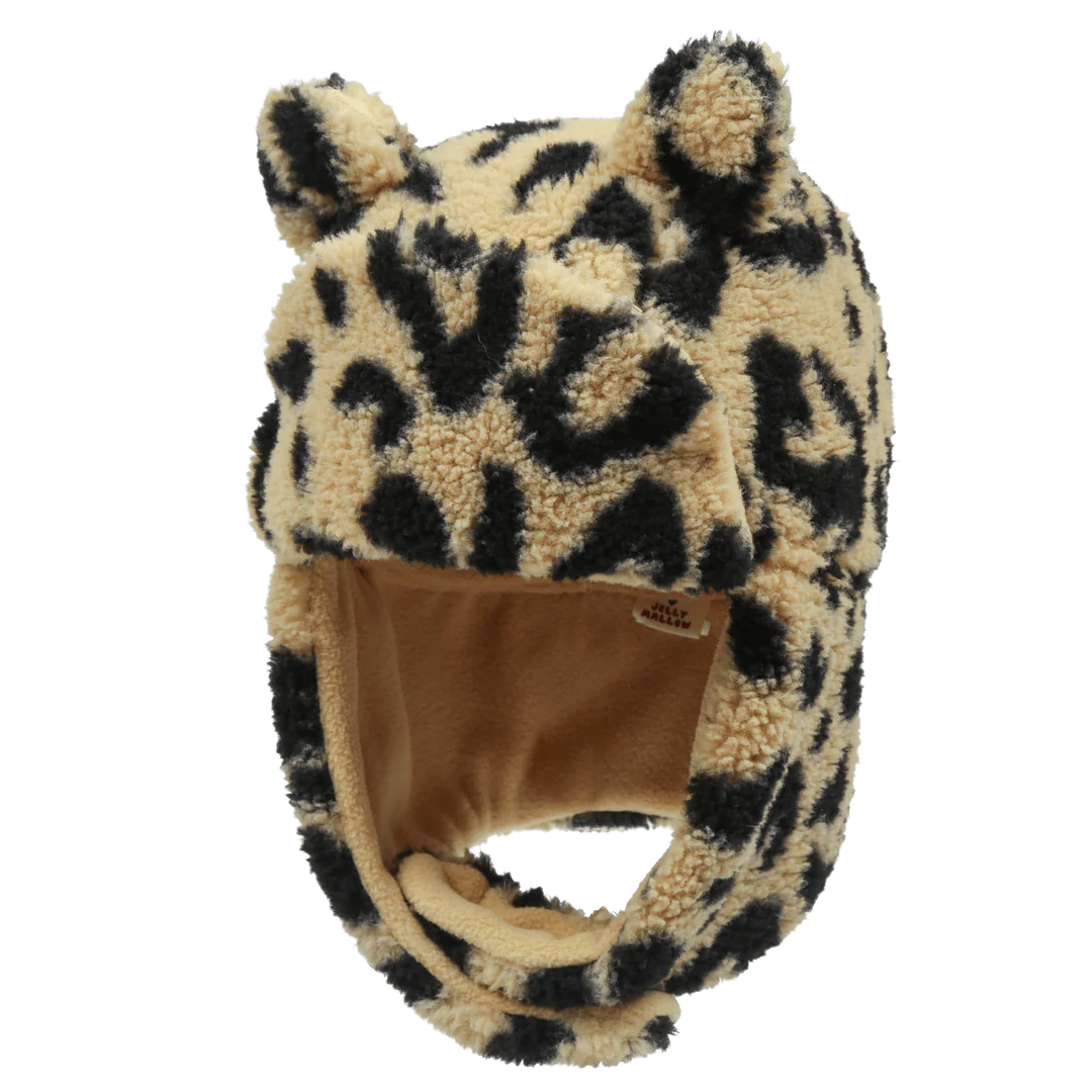 Teddy Bear Ear Warmer Hat-Leopard