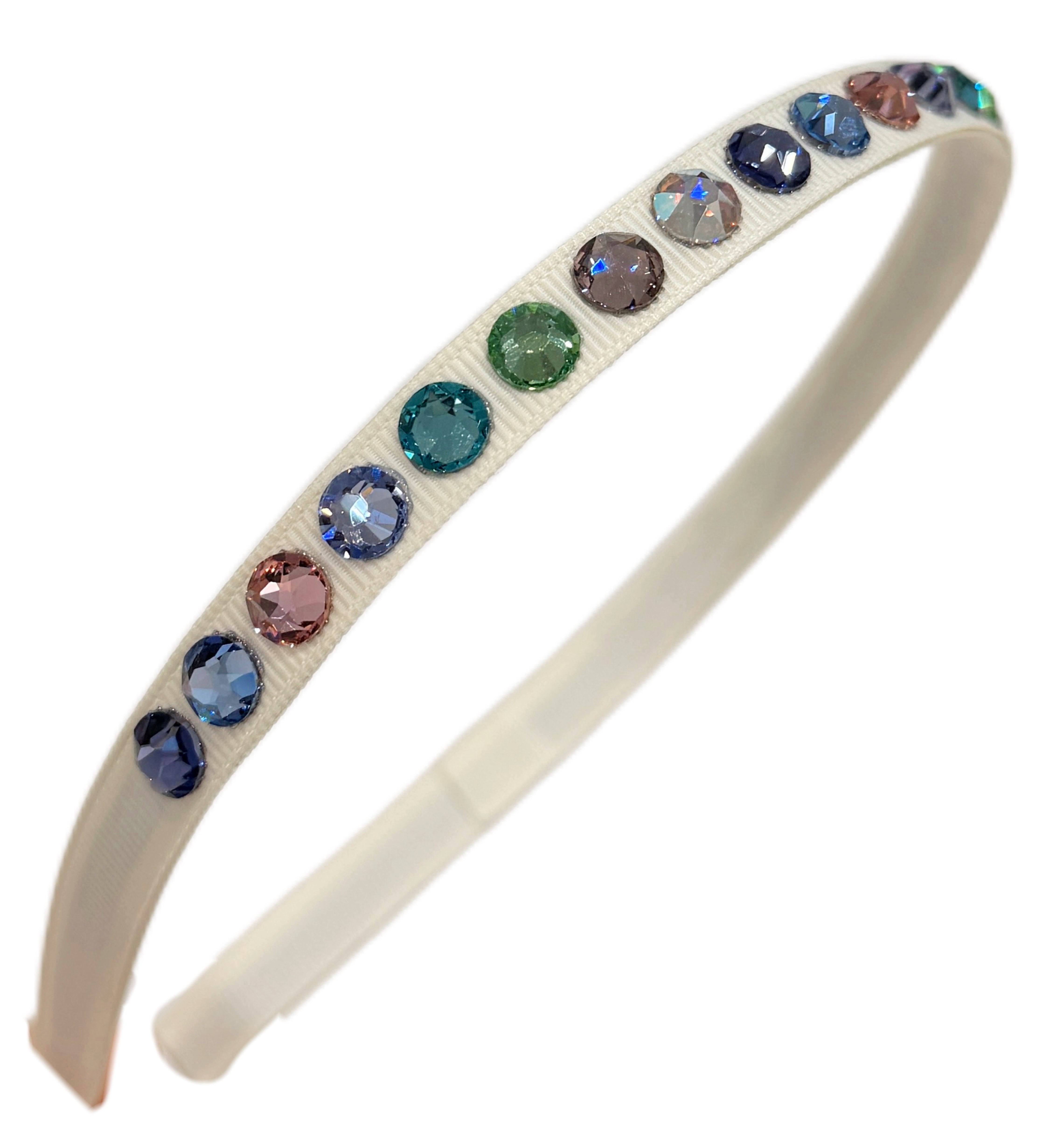 Cemarose X Olilia-Deluxe Crystals Hard Headband Antique White-C4821