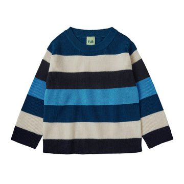 Classic Sweater-dark navy/ecru/ pond blu