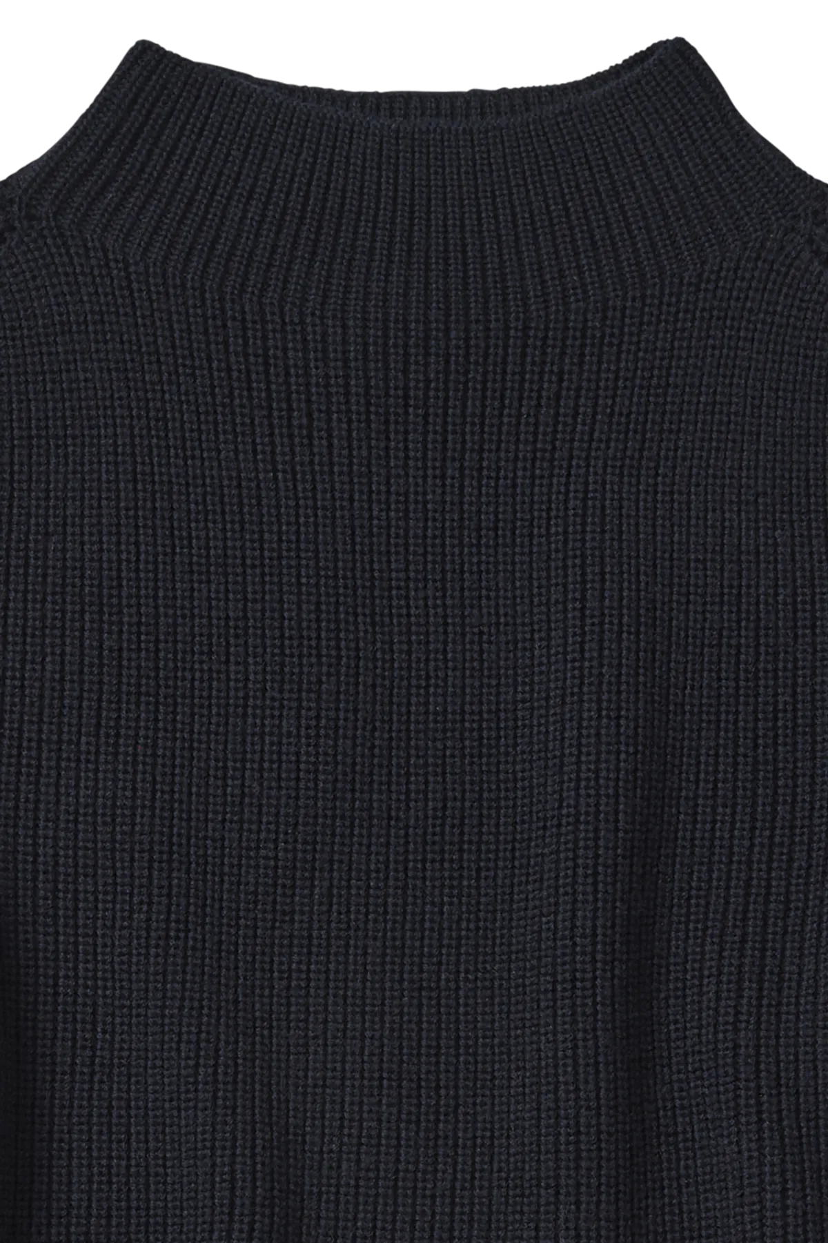 High Neck Sweater-dark navy