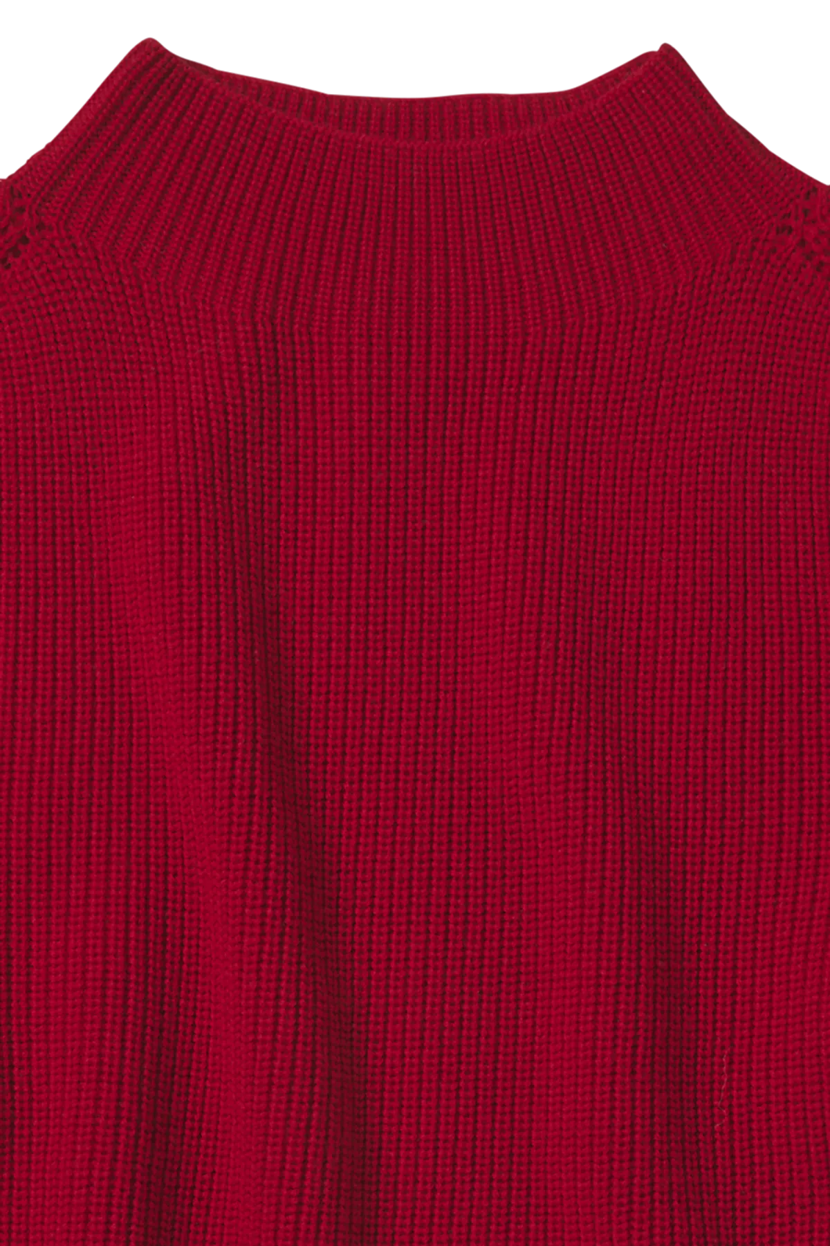 High Neck Sweater-red