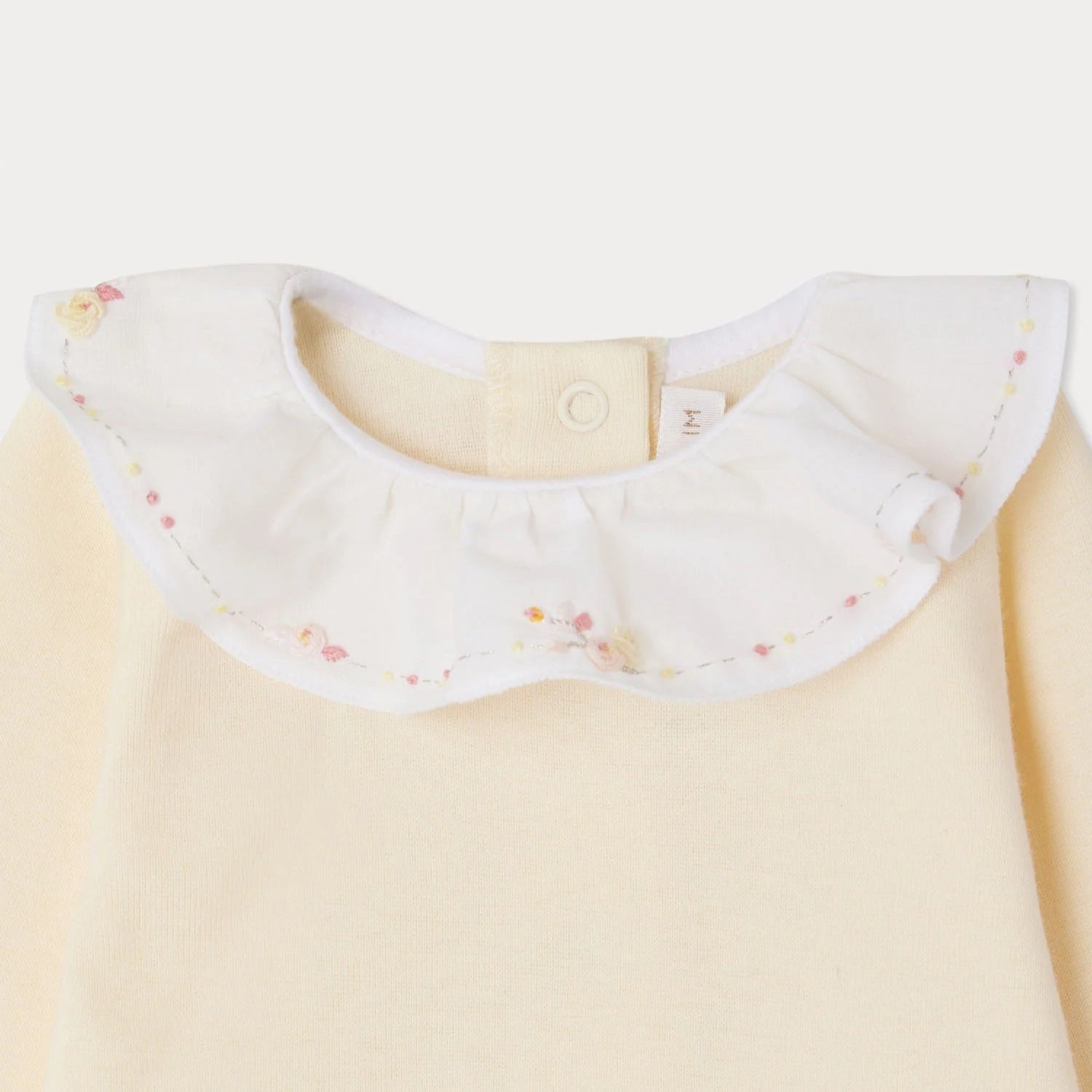 Bonpoint-Baby Girls Light Yellow Cotton Bodysuit