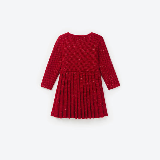 RED SEQUIN KNIT DRESS