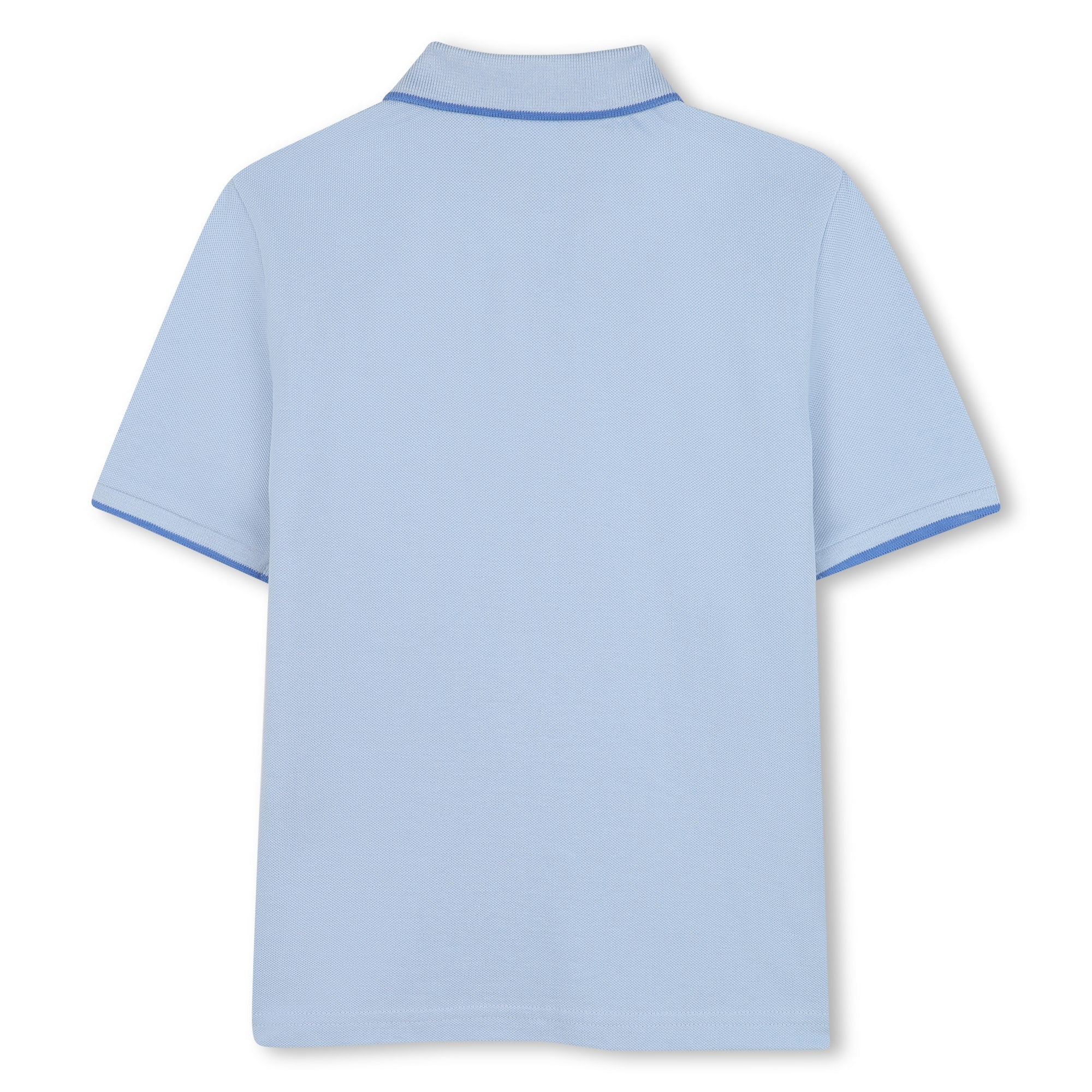 Boss-Blue Cotton Short Sleeve Polo Shirt