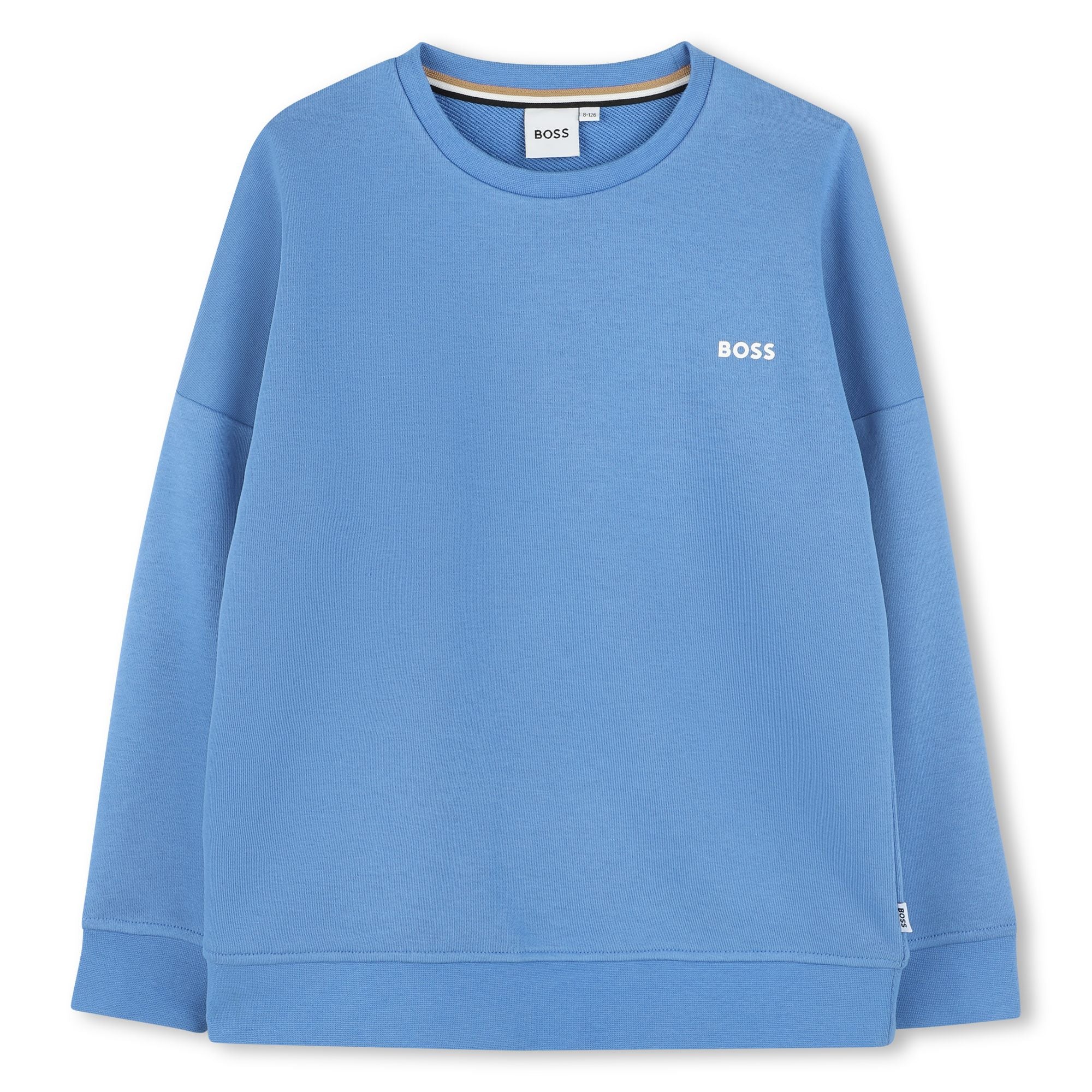 Boss-Blue Cotton Printed Logo Sweatshirt