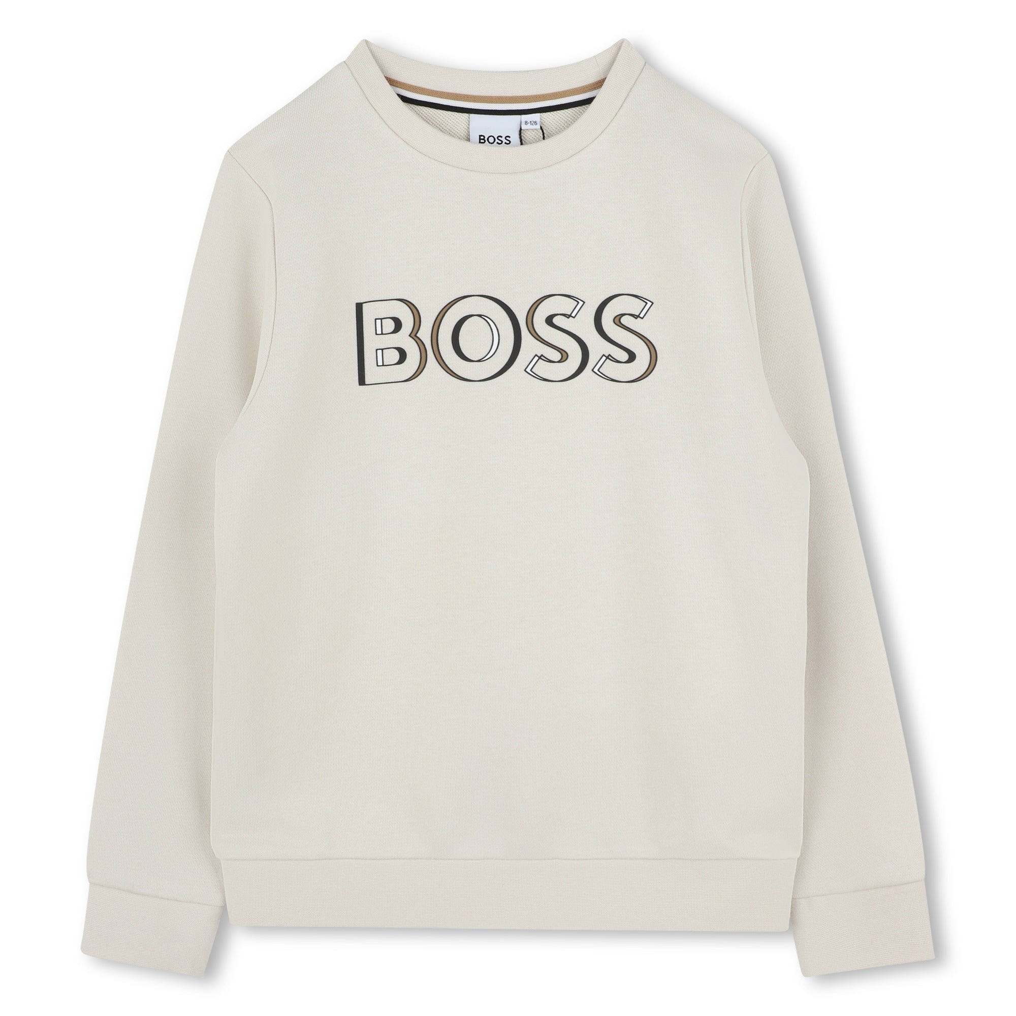 Boss-Sand Printed Logo Cotton Sweatshirt