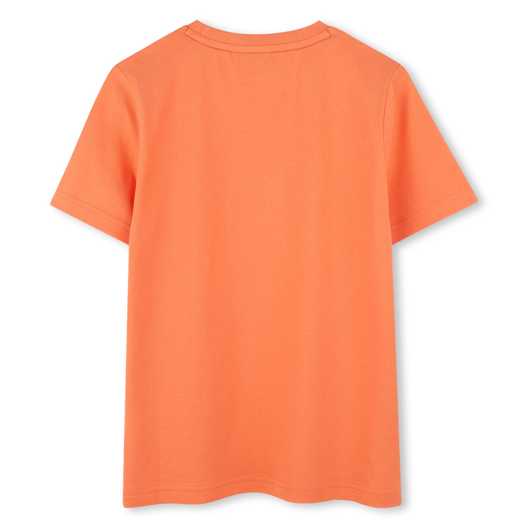 Orange Printed Logo Cotton Short Sleeves T-Shirt