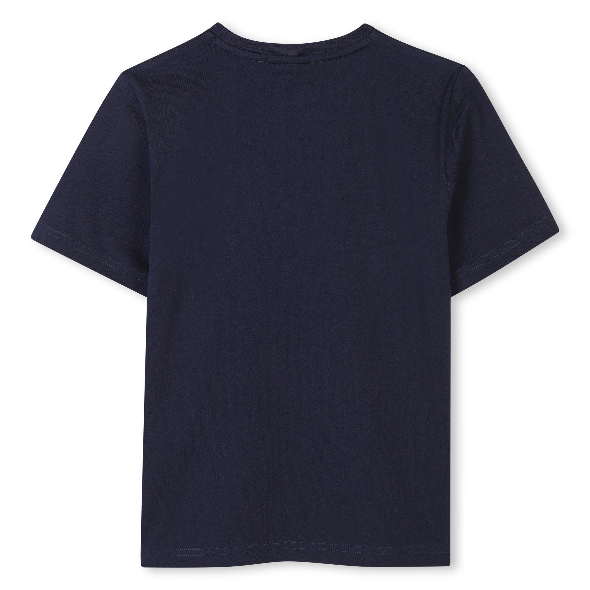 Boss-Navy Printed Logo Cotton Short Sleeves T-Shirt