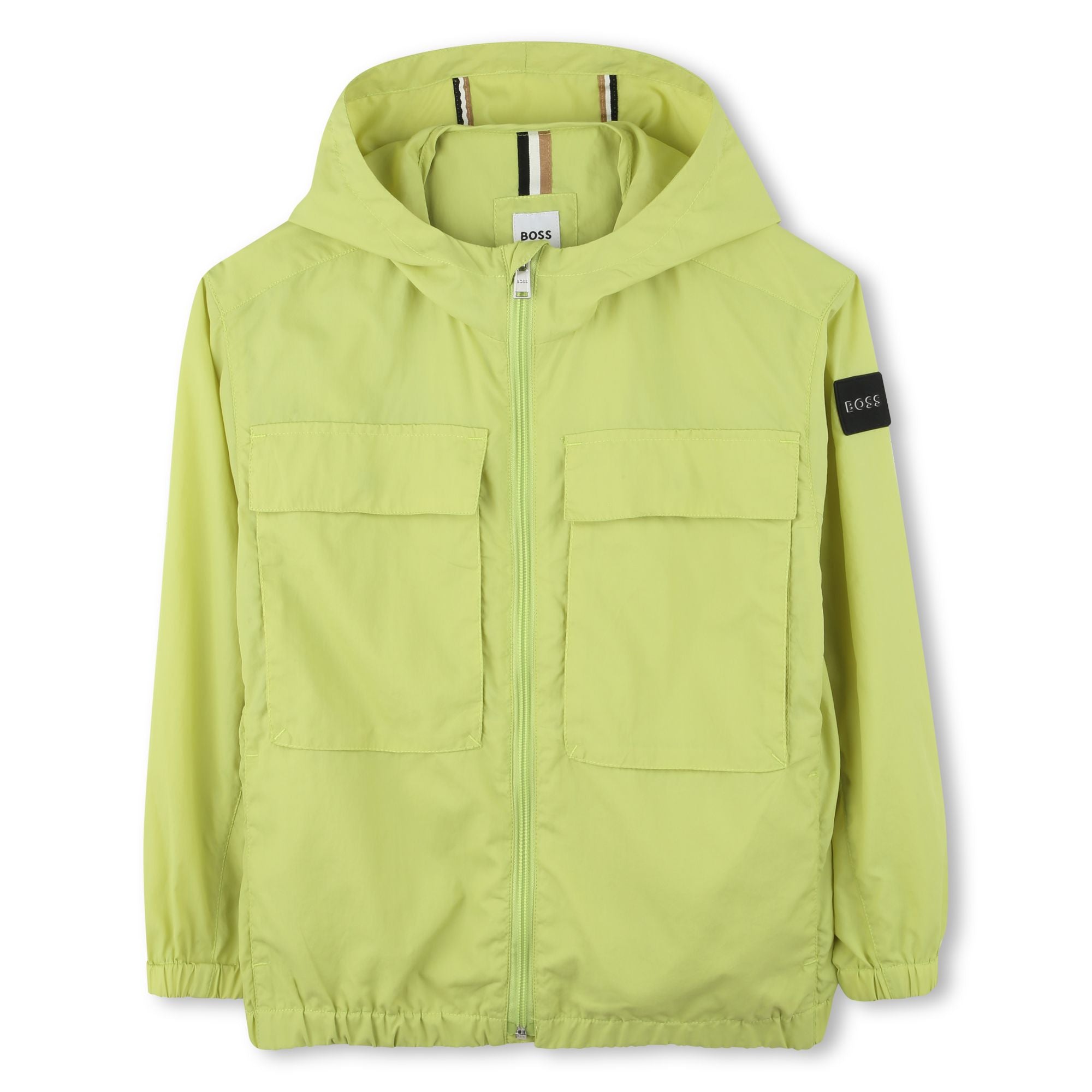 Boss-Boys Green Hooded Windbreaker