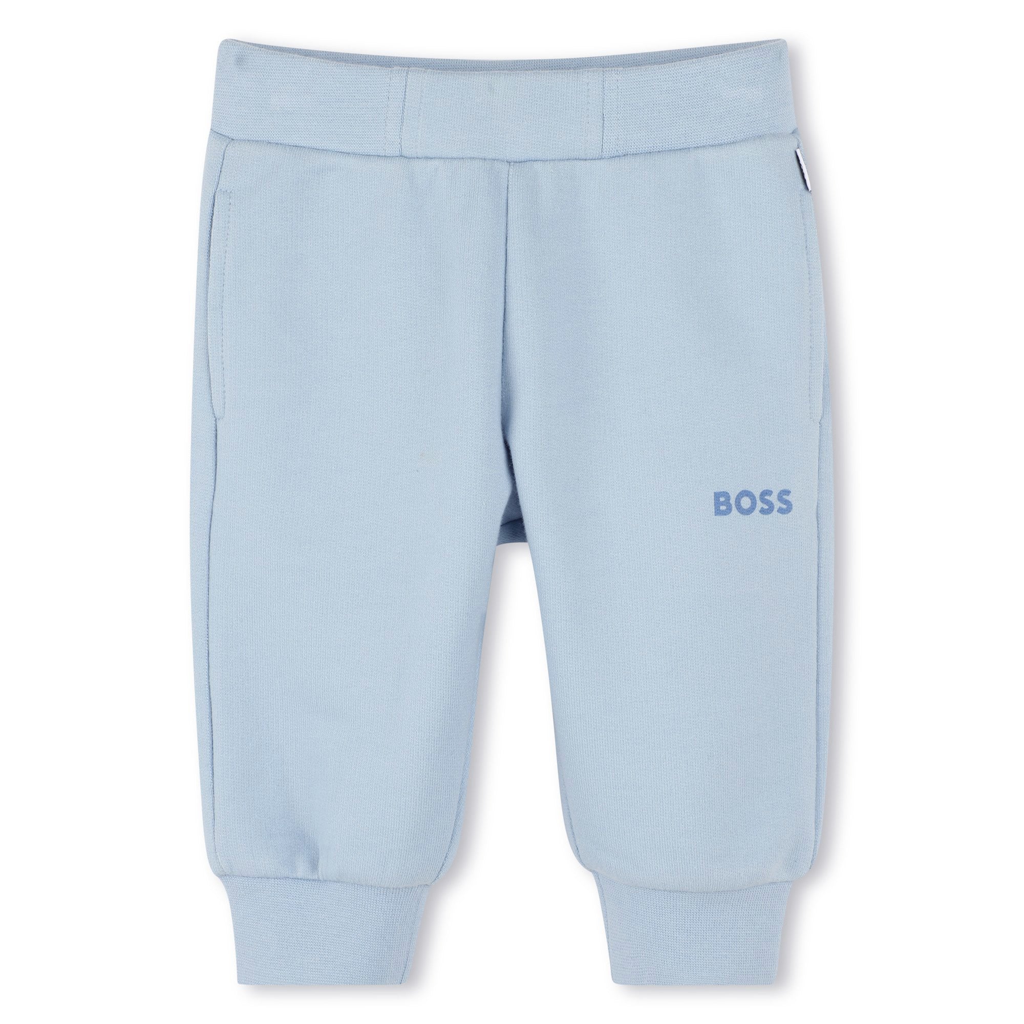 Boss-Baby Light Blue Printed Logo Cotton Jogging Bottoms