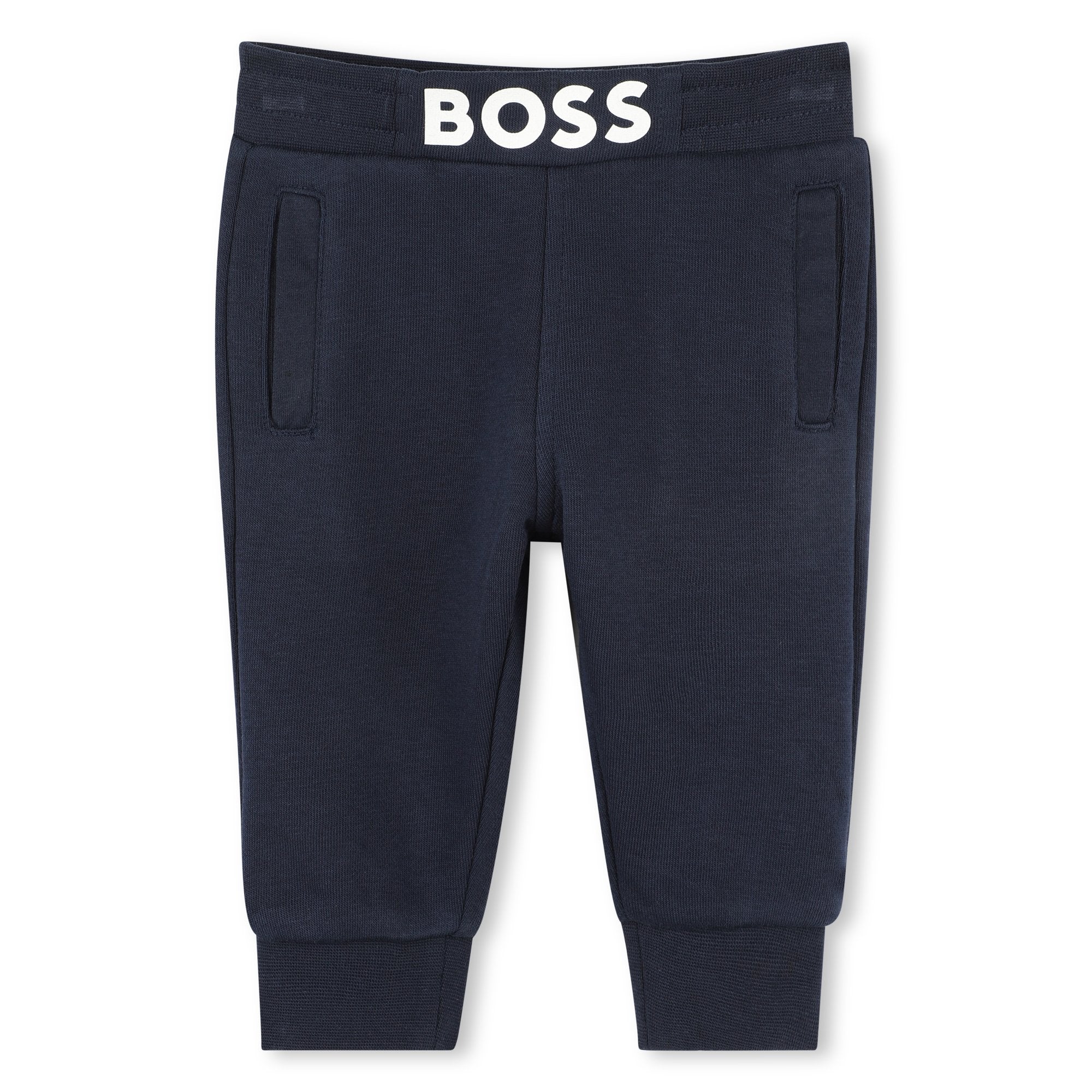 Boss-Baby Navy Printed Logo Cotton Jogging Bottoms