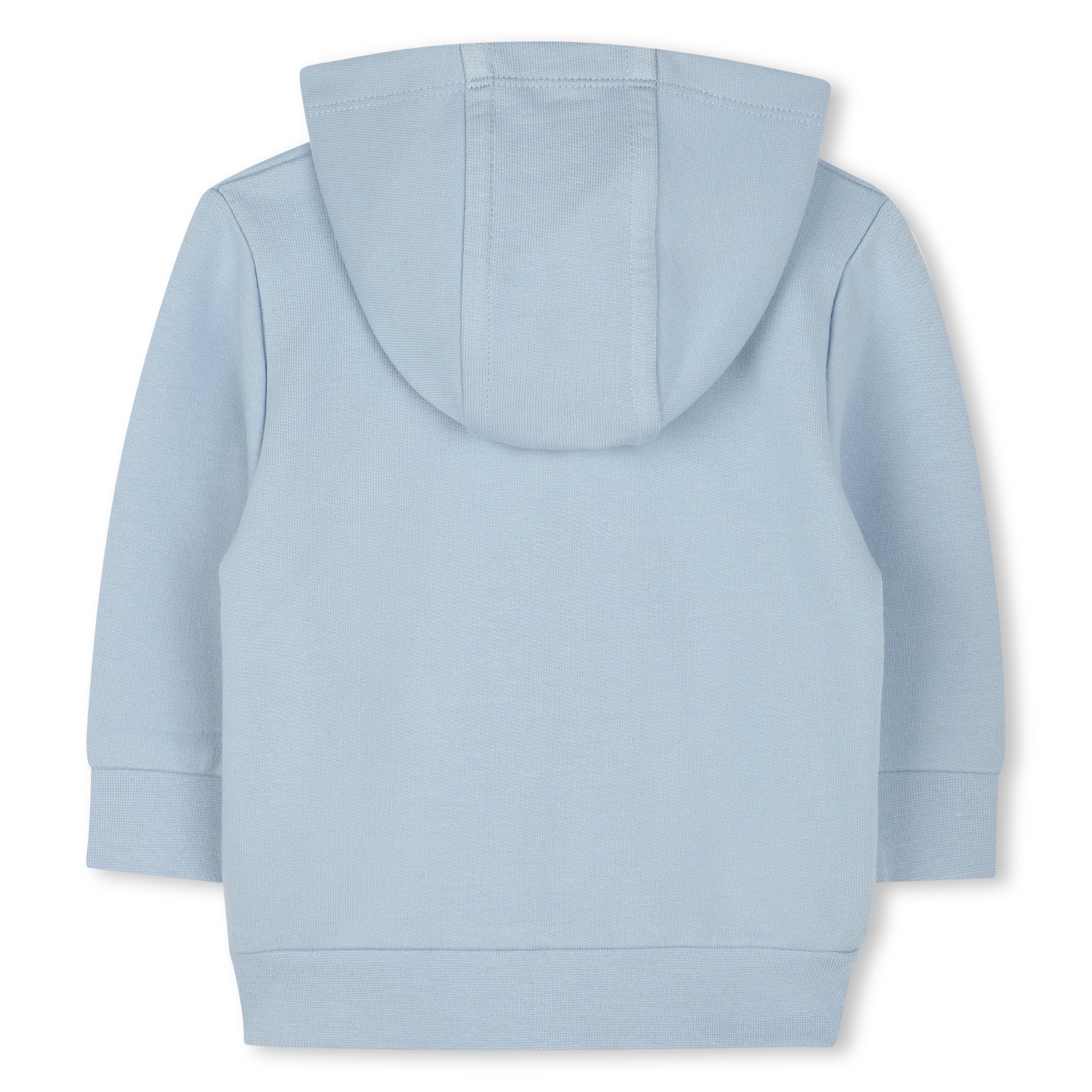 Boss-Baby Light Blue Printed Logo Cotton Hooded Cardigan