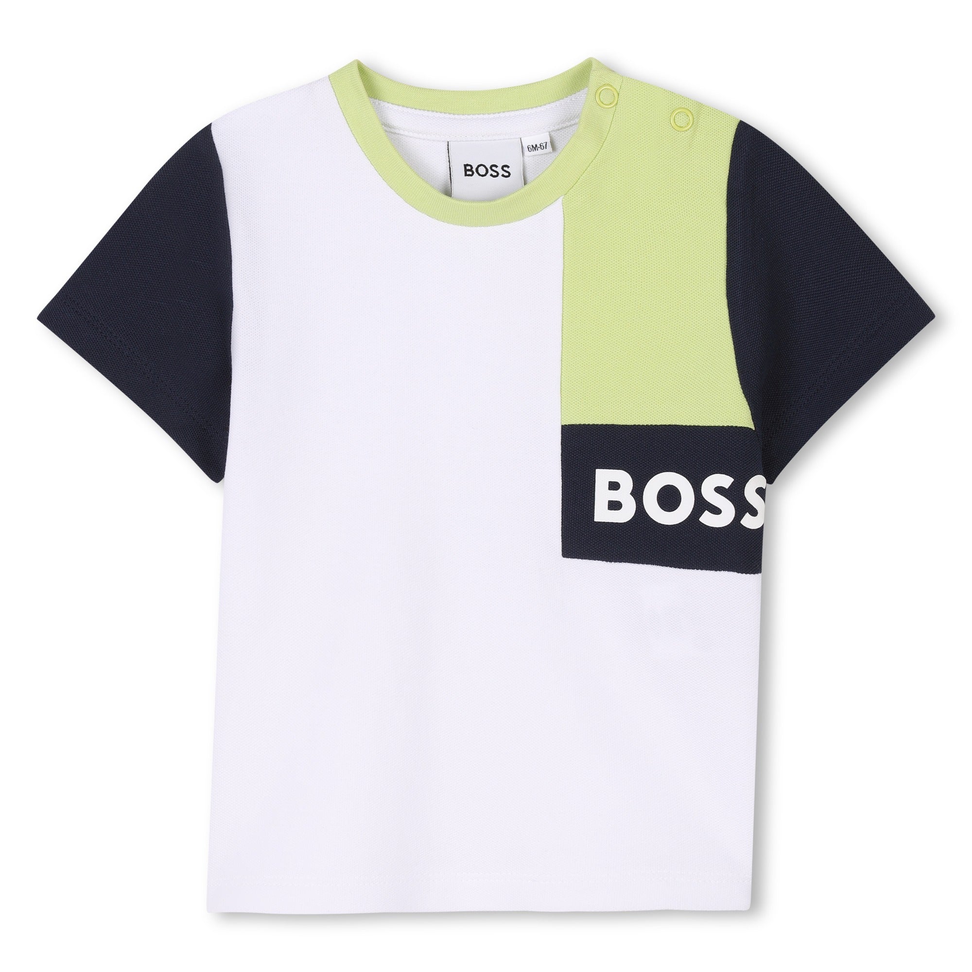 Boss-Baby White Printed Logo Cotton Short Sleeves T-Shirt