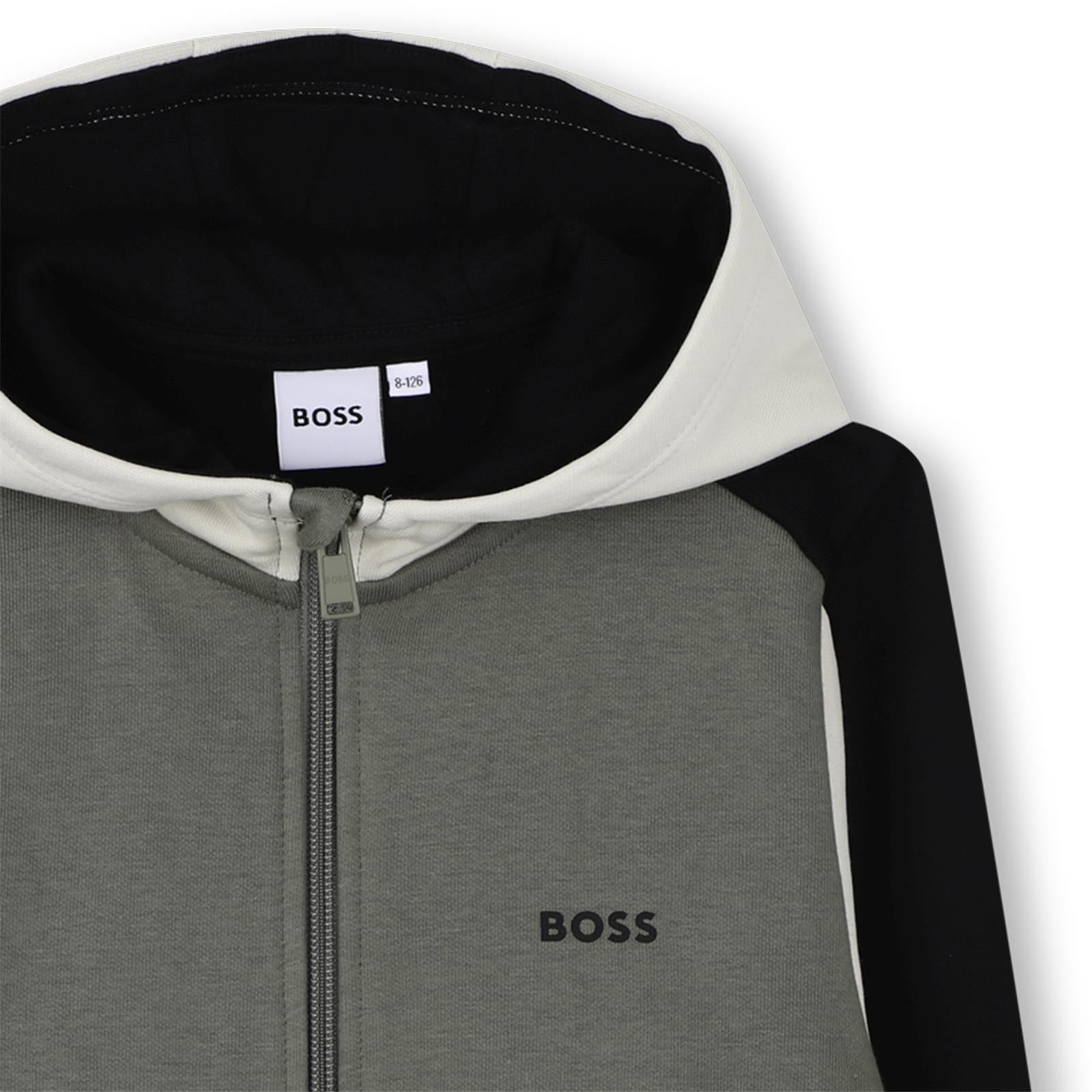 Boss-Boys Hooded Cardigan Green