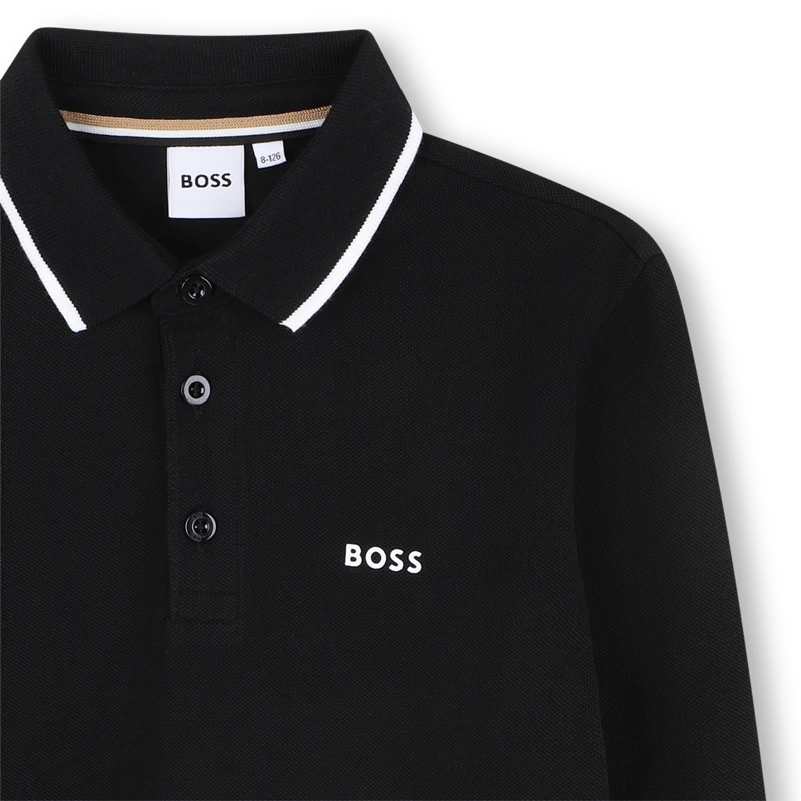 Boss-Boys Long Sleeve Polo Black