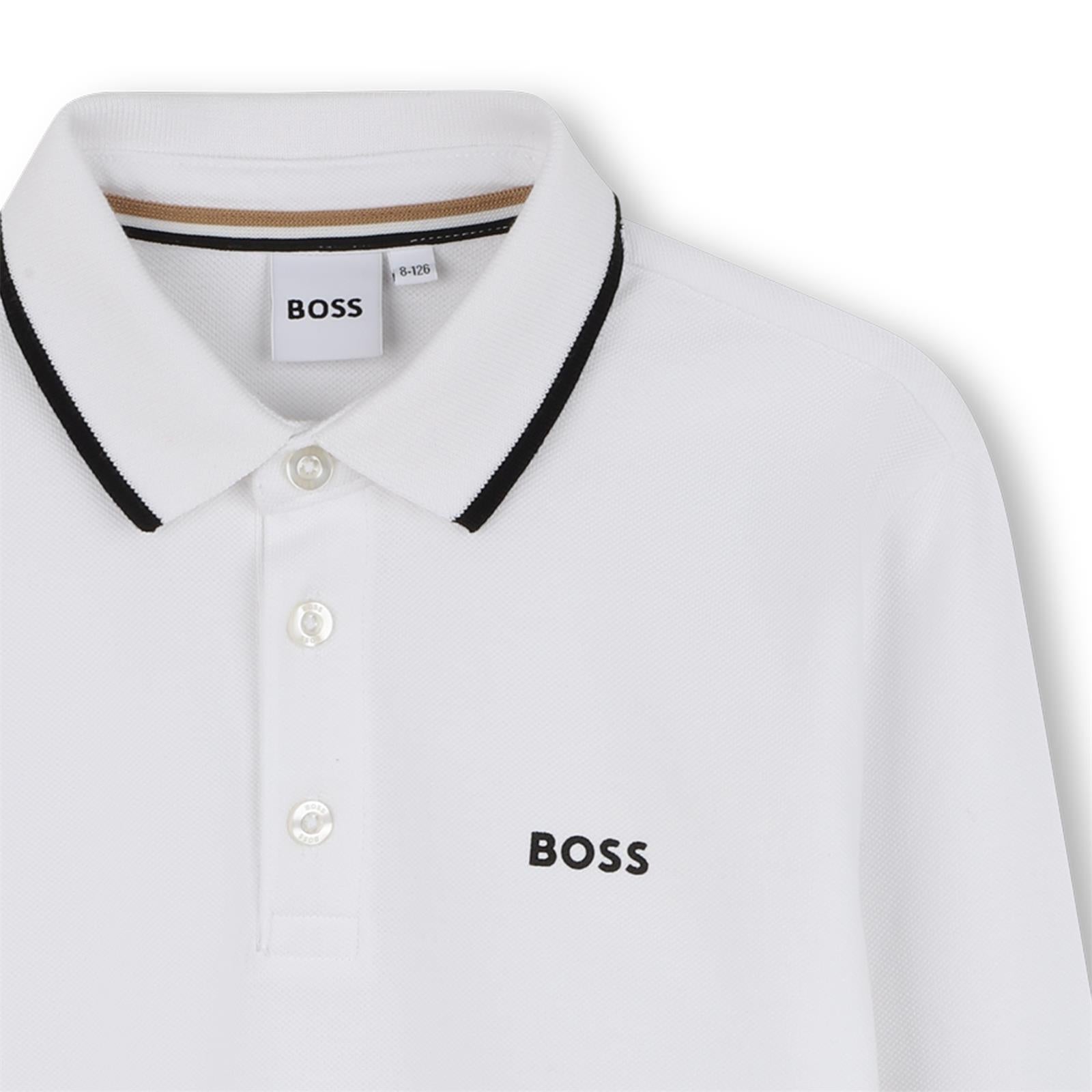 Boss-Boys Long Sleeve Polo White