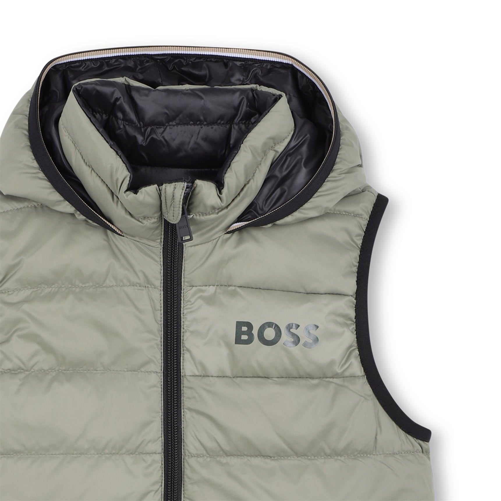 Boss-Boys Reversible Down Puffer Jacket Green