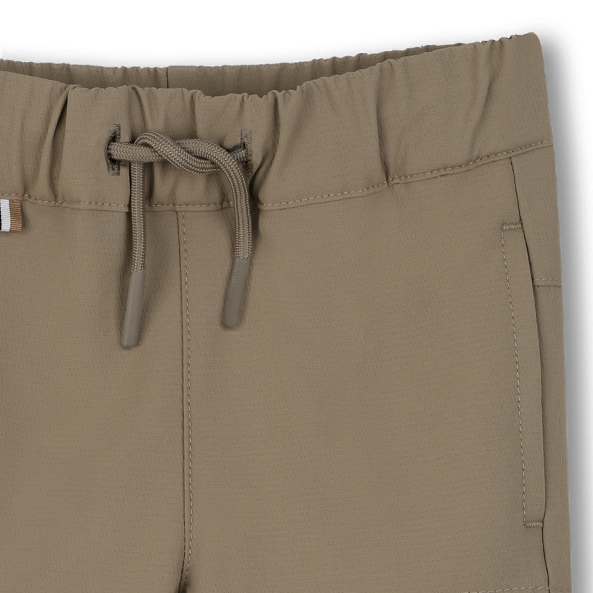 Boss-Stretchy Cargo Pants In Crinkled Fleece Dark Stone