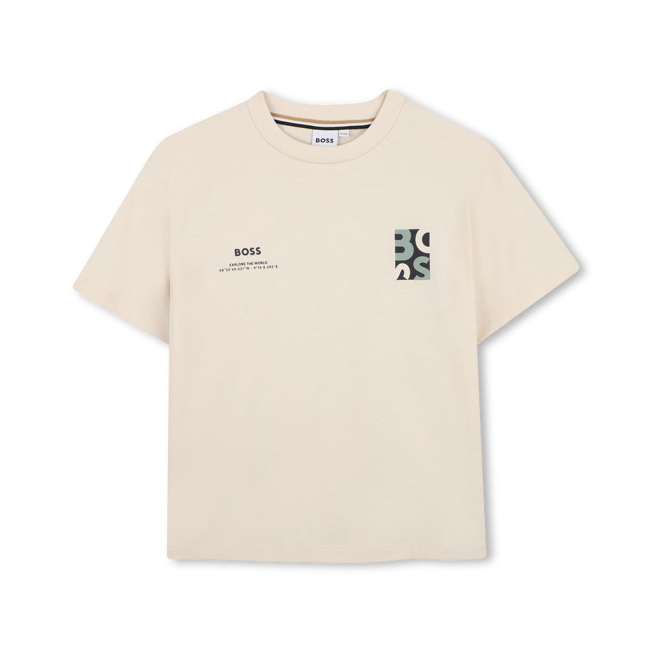 Boss-Cotton Jersey Short Sleeves T-Shirt Sand