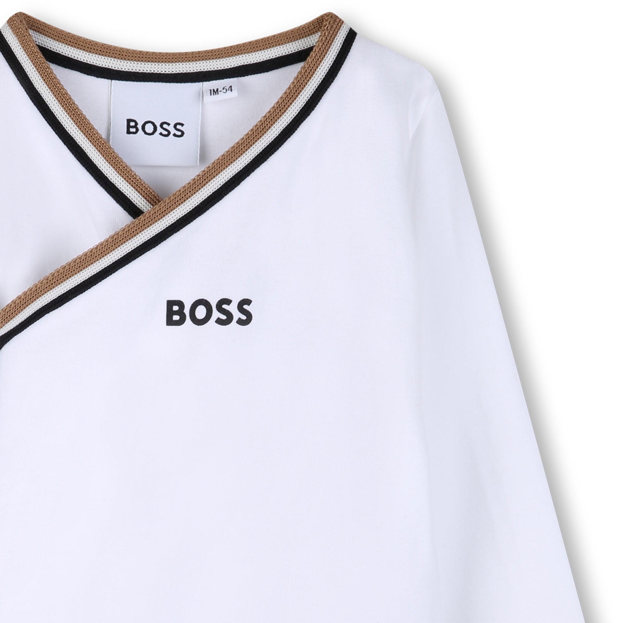 Boss-Footie Body Suit And Hat In Gift Box White
